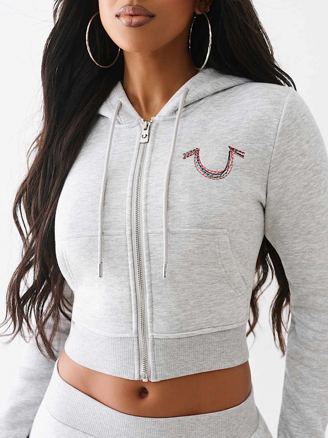 RAINBOW STITCH HORSESHOE SHRUNKEN ZIP HOODIE, image 6