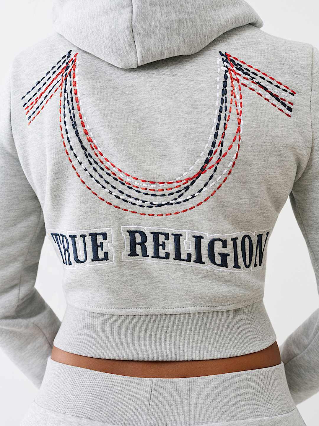 RAINBOW STITCH HORSESHOE SHRUNKEN ZIP HOODIE, image 1