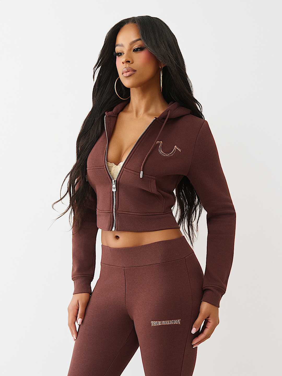 RAINBOW STITCH HORSESHOE SHRUNKEN ZIP HOODIE, image 4