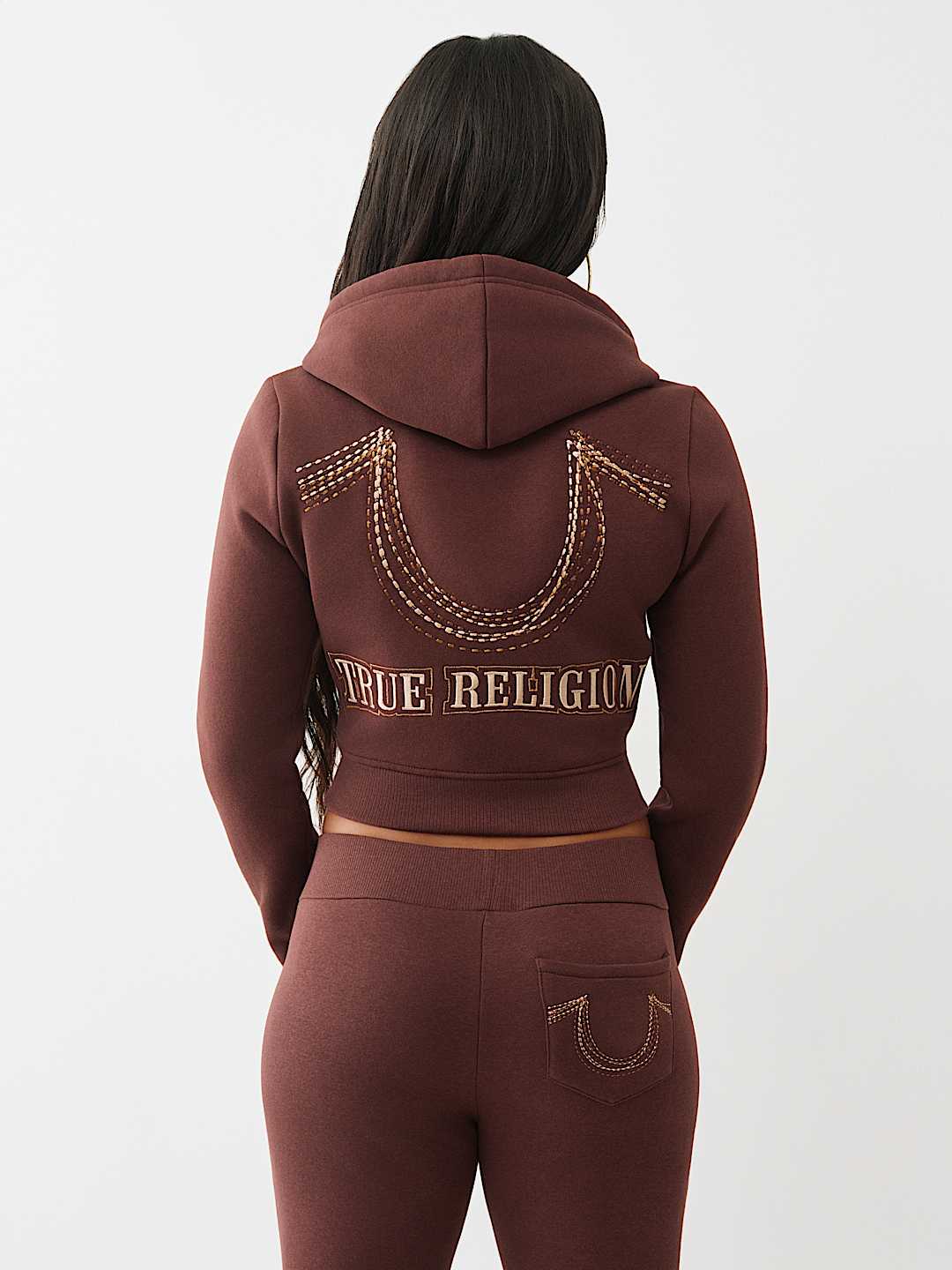 RAINBOW STITCH HORSESHOE SHRUNKEN ZIP HOODIE, image 5