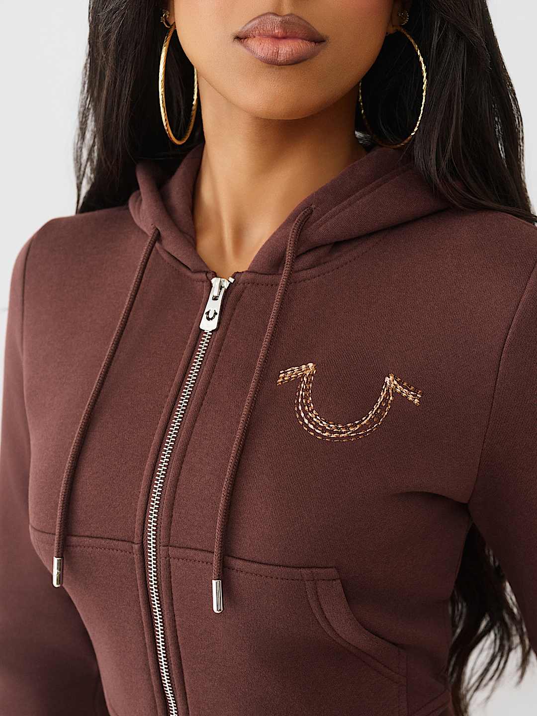 RAINBOW STITCH HORSESHOE SHRUNKEN ZIP HOODIE, image 6