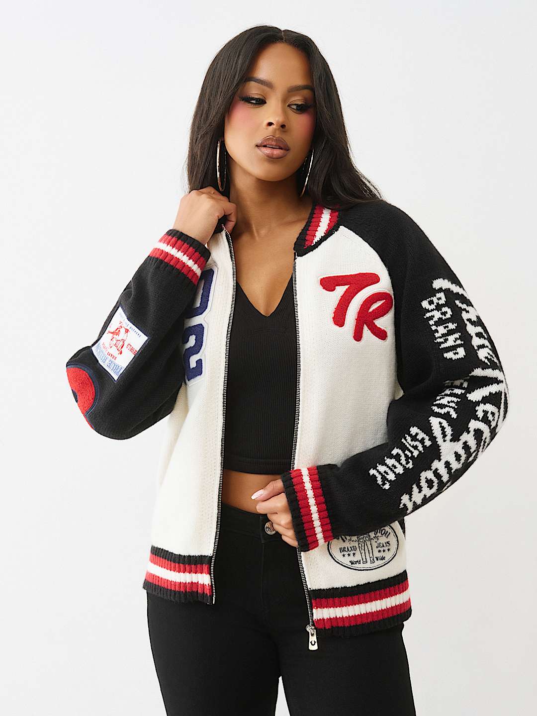 LOGO RAGLAN ZIP CARDIGAN, image 4