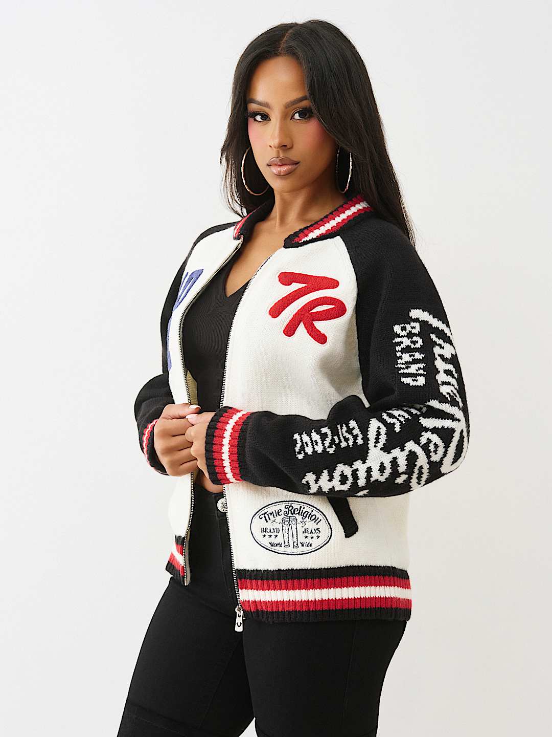 LOGO RAGLAN ZIP CARDIGAN, image 5