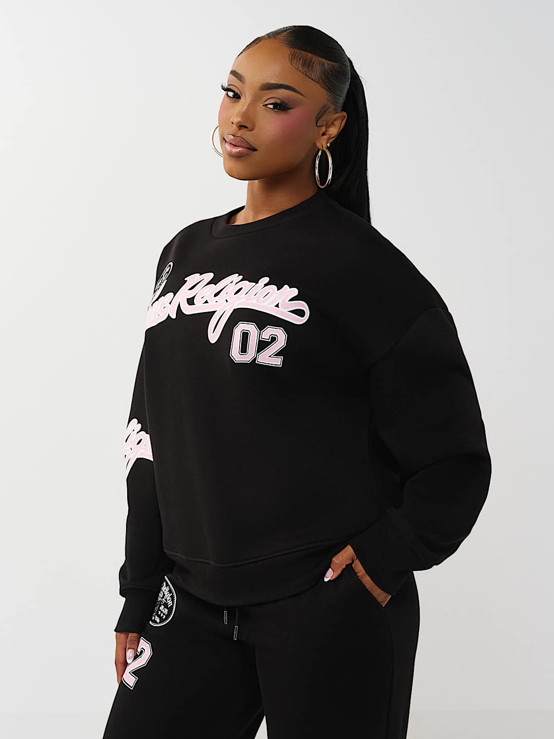 EMBROIDERED BOYFRIEND PULLOVER SWEATSHIRT, image 4