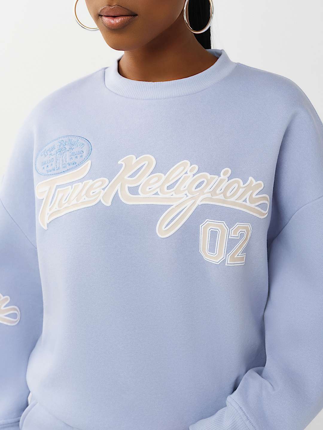 EMBROIDERED BOYFRIEND PULLOVER SWEATSHIRT, image 2