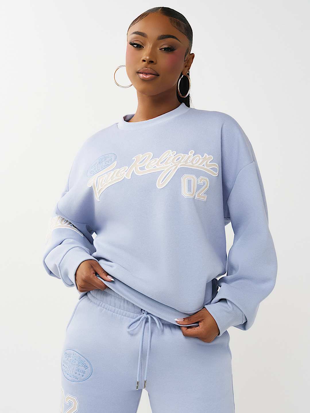 EMBROIDERED BOYFRIEND PULLOVER SWEATSHIRT, image 3