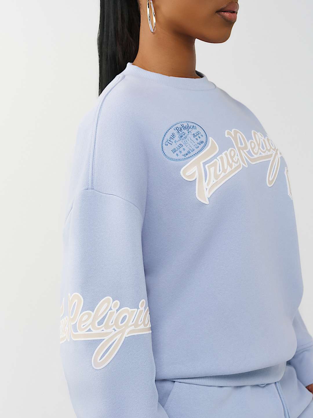 EMBROIDERED BOYFRIEND PULLOVER SWEATSHIRT, image 8