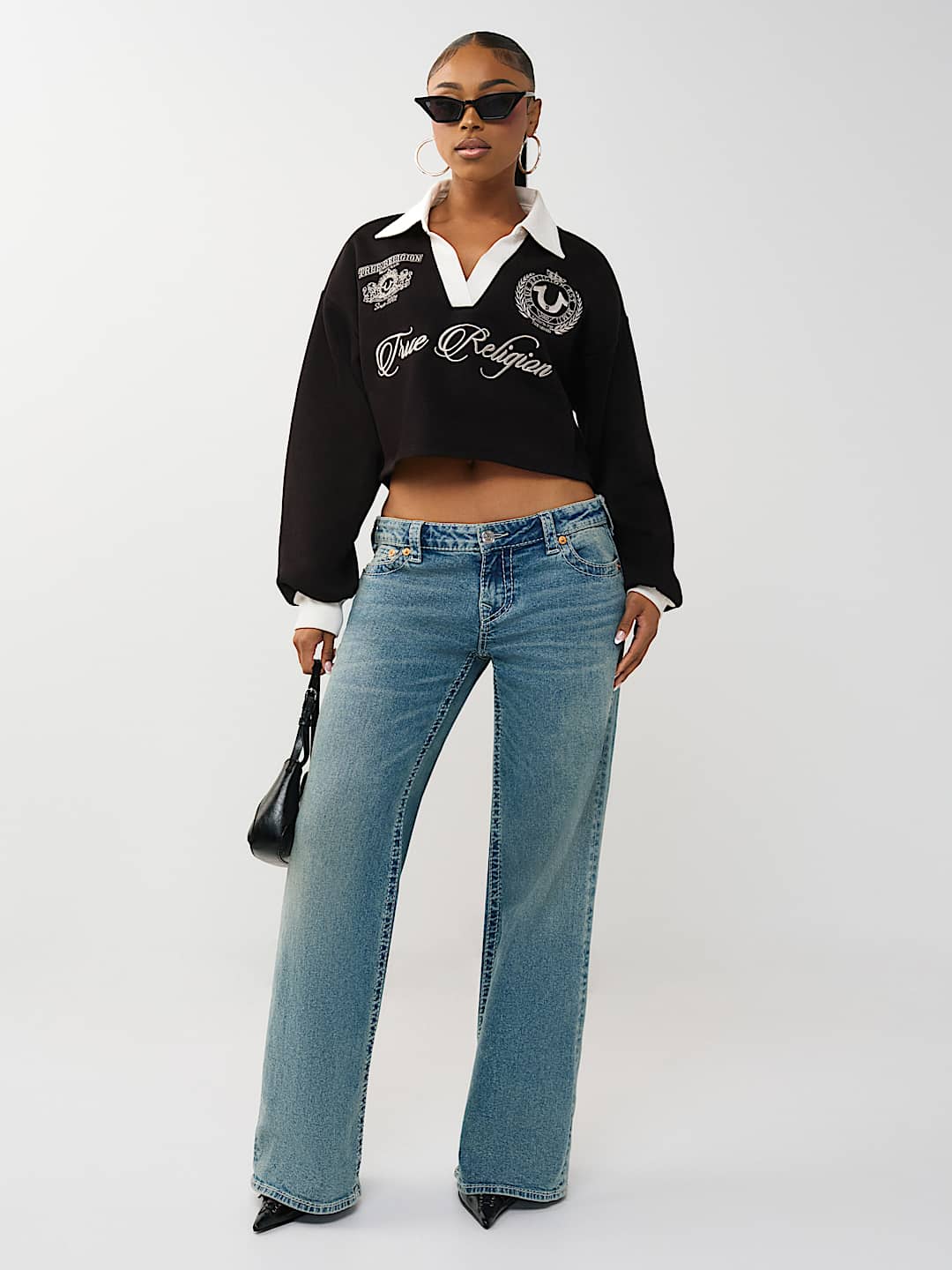 EMBROIDERED SHRUNKEN POLO PULLOVER, image 3