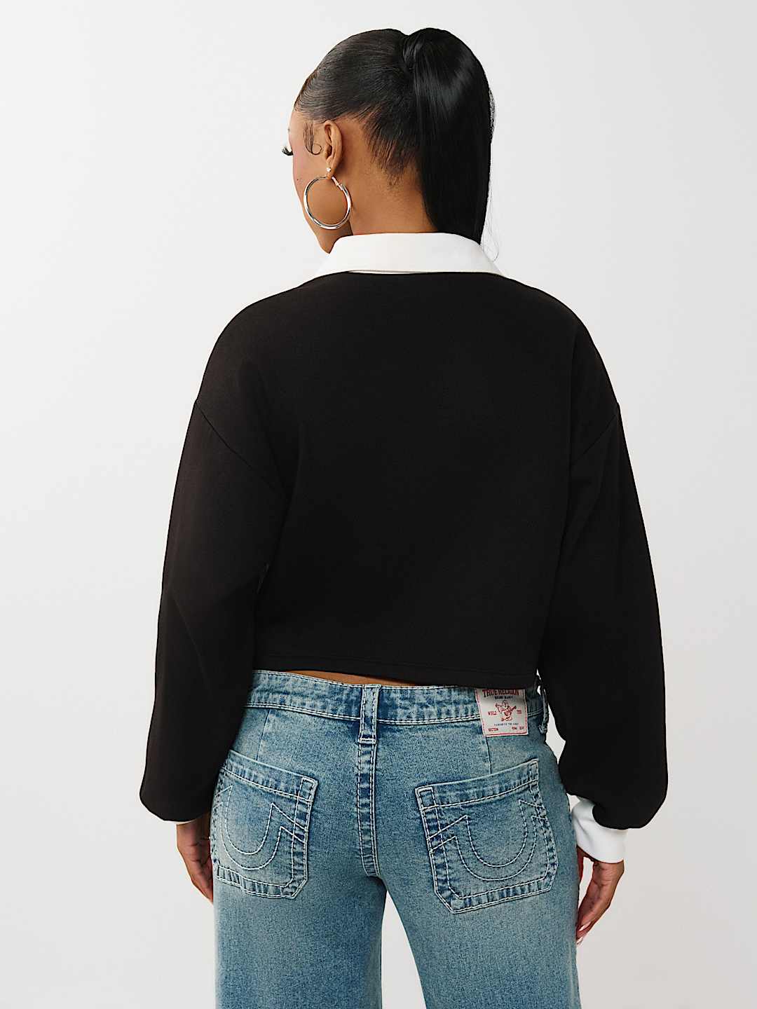 EMBROIDERED SHRUNKEN POLO PULLOVER, image 5