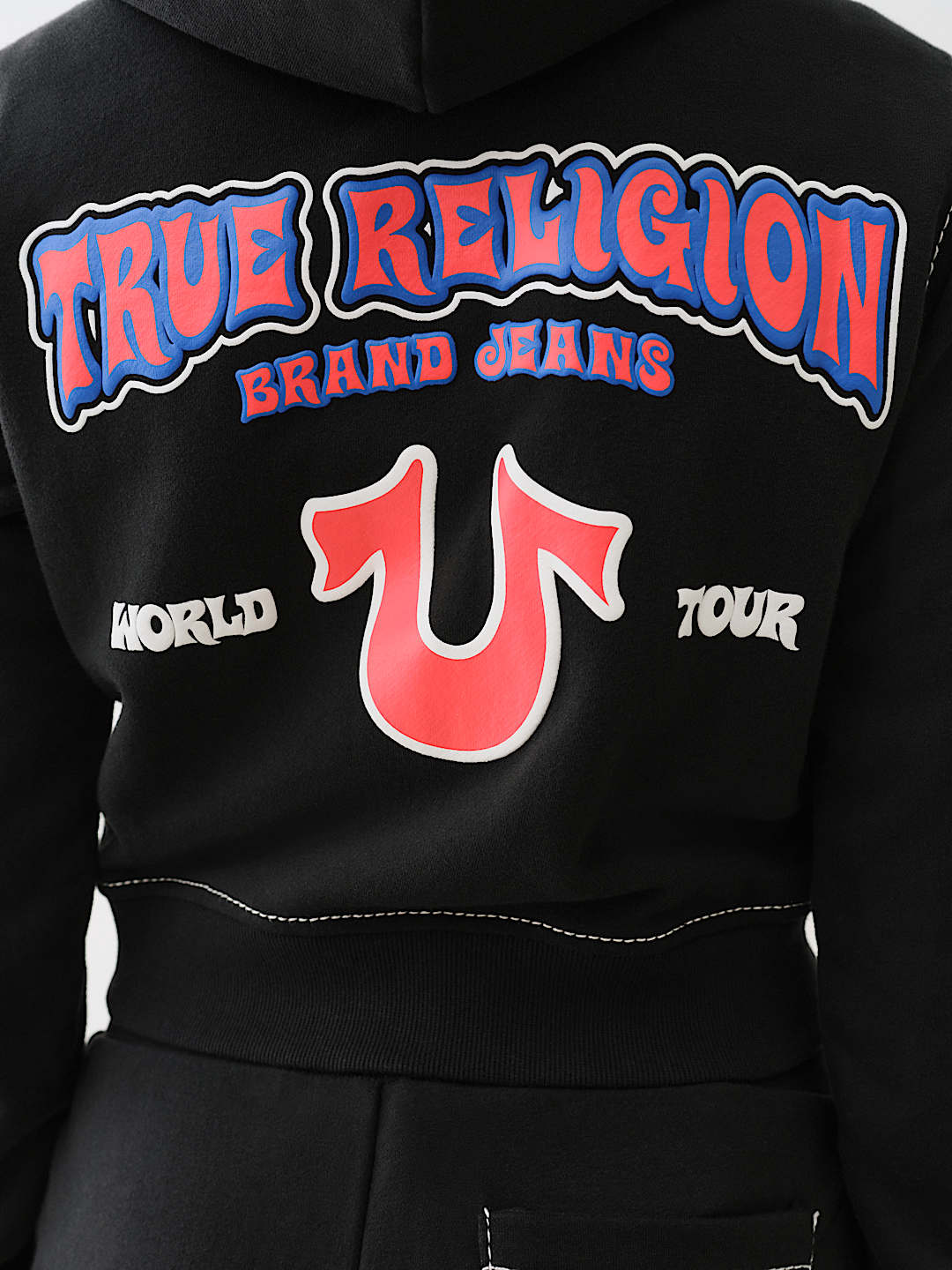 CROPPED BIG T ZIP HOODIE