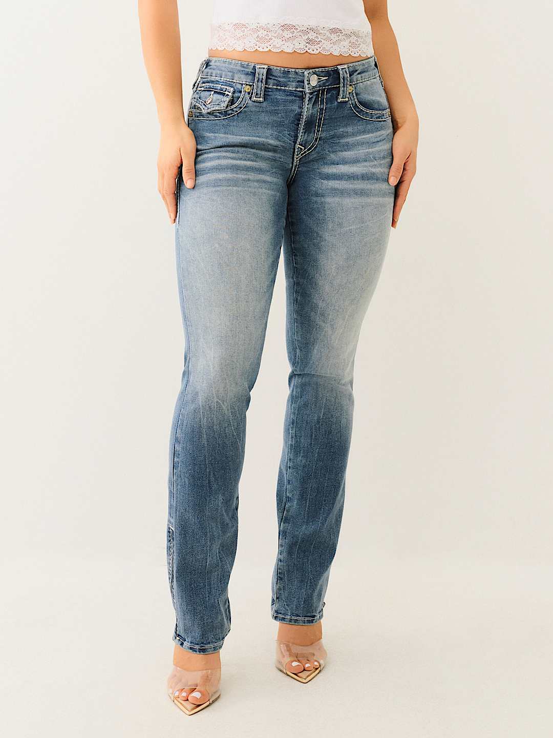 BILLIE MID RISE BIG T SPLIT HEM STRAIGHT JEAN