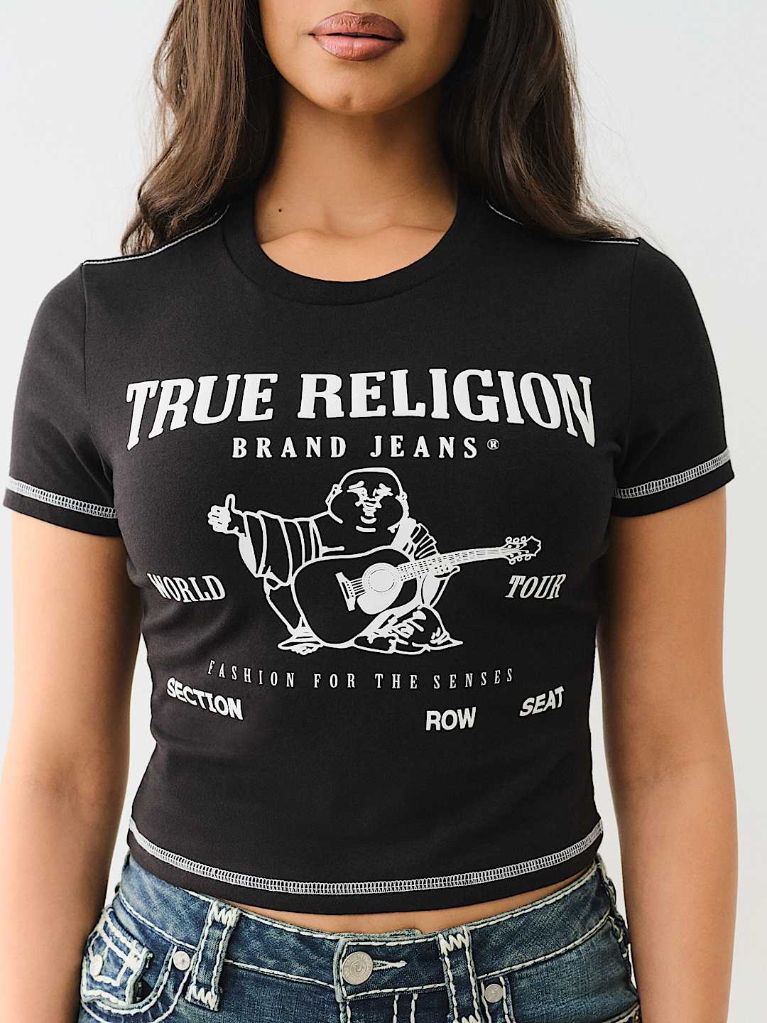 CONTRAST BUDDHA LOGO BABY TEE, image 1