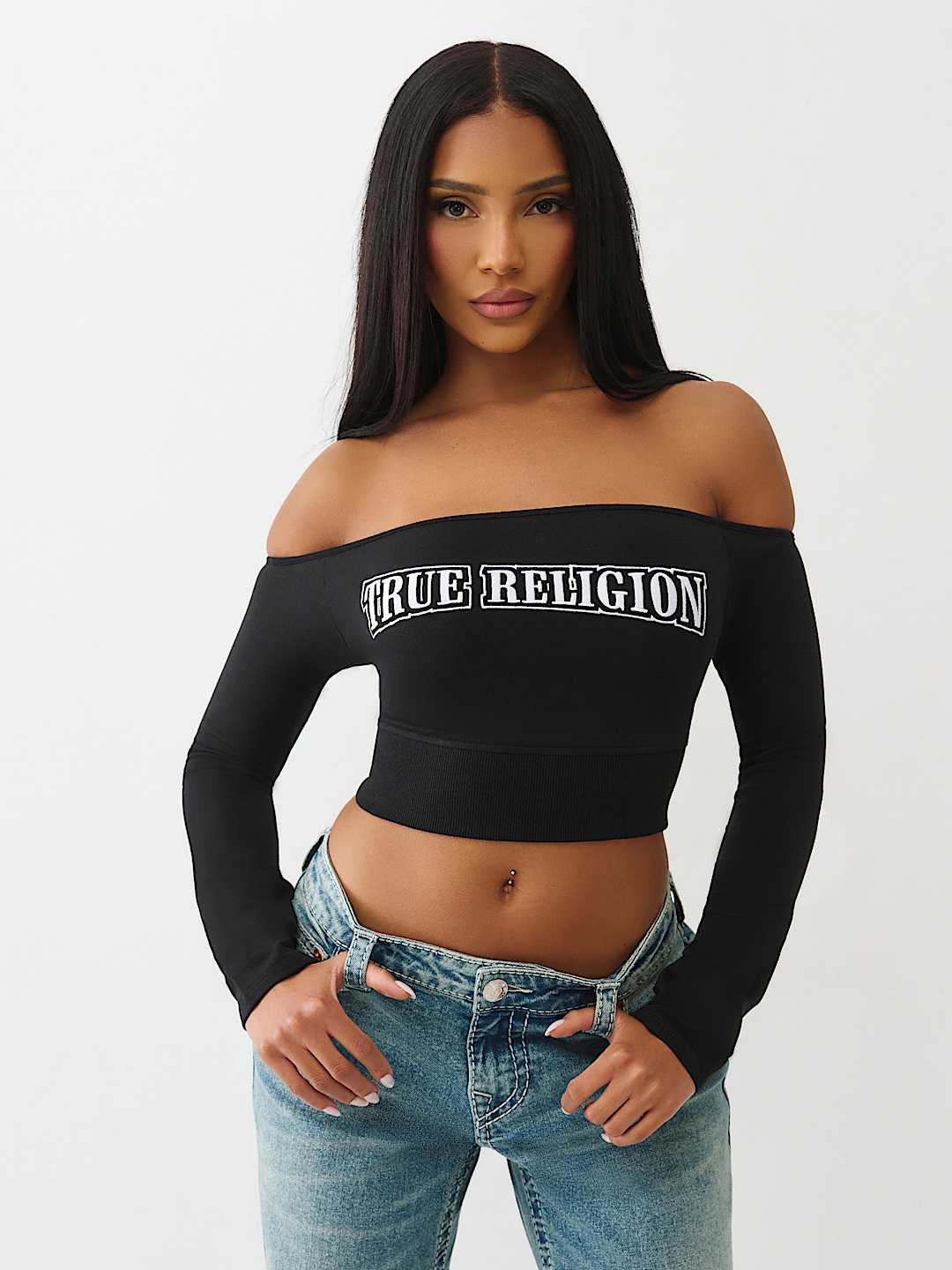 CROPPED OFF-THE-SHOULDER TOP, image 2