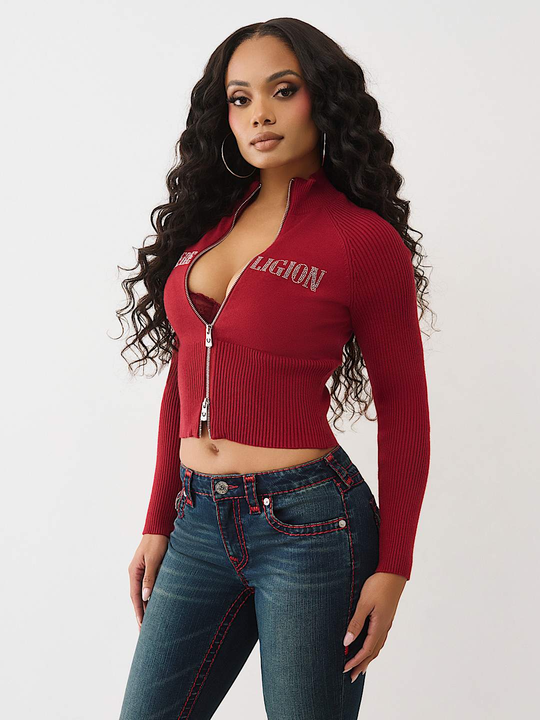 CRYSTAL ZIP SWEATER, image 3