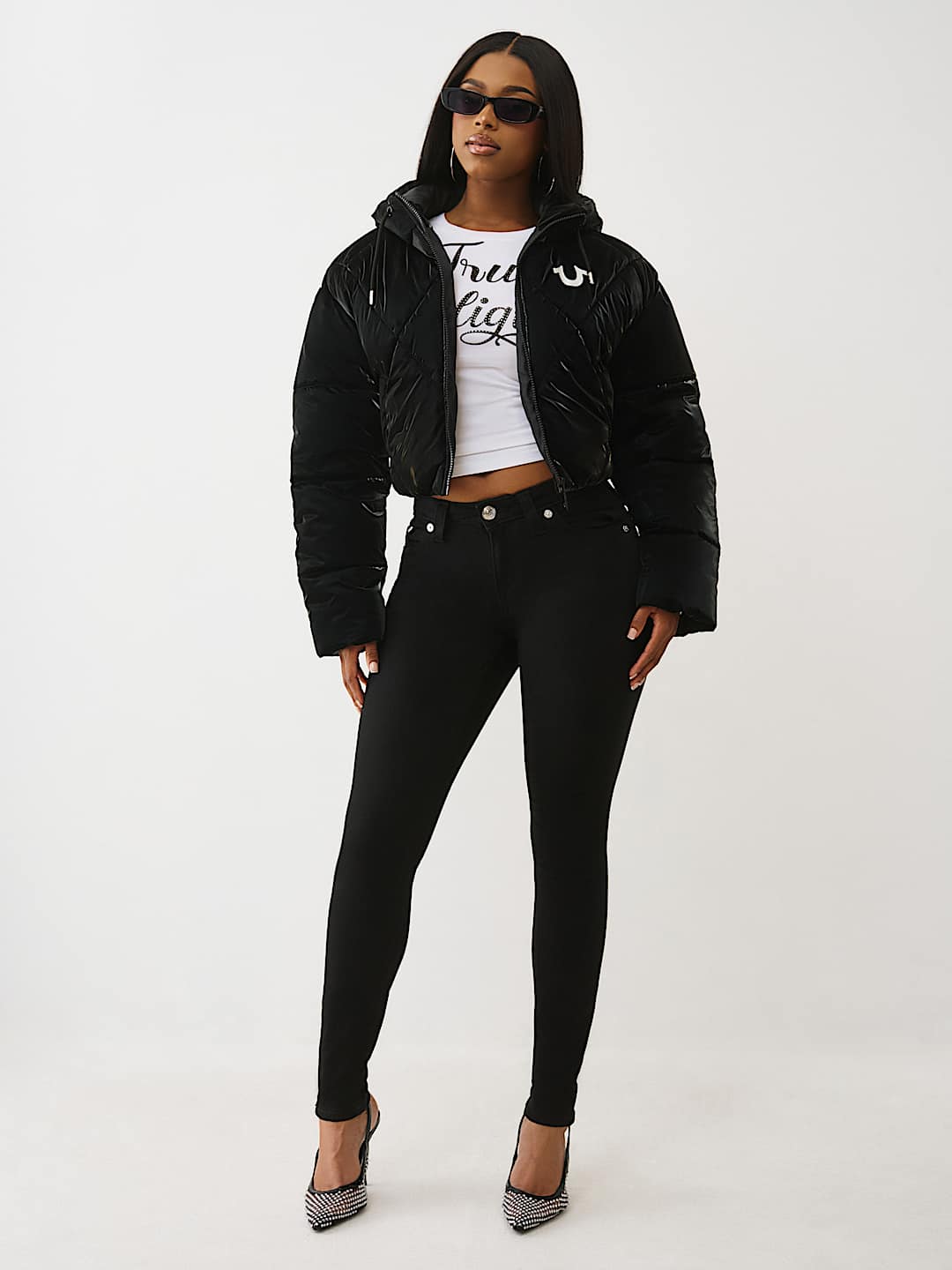 CHAQUETA ACOLCHADA DE ALTO BRILLO CON CAPUCHA, image 3