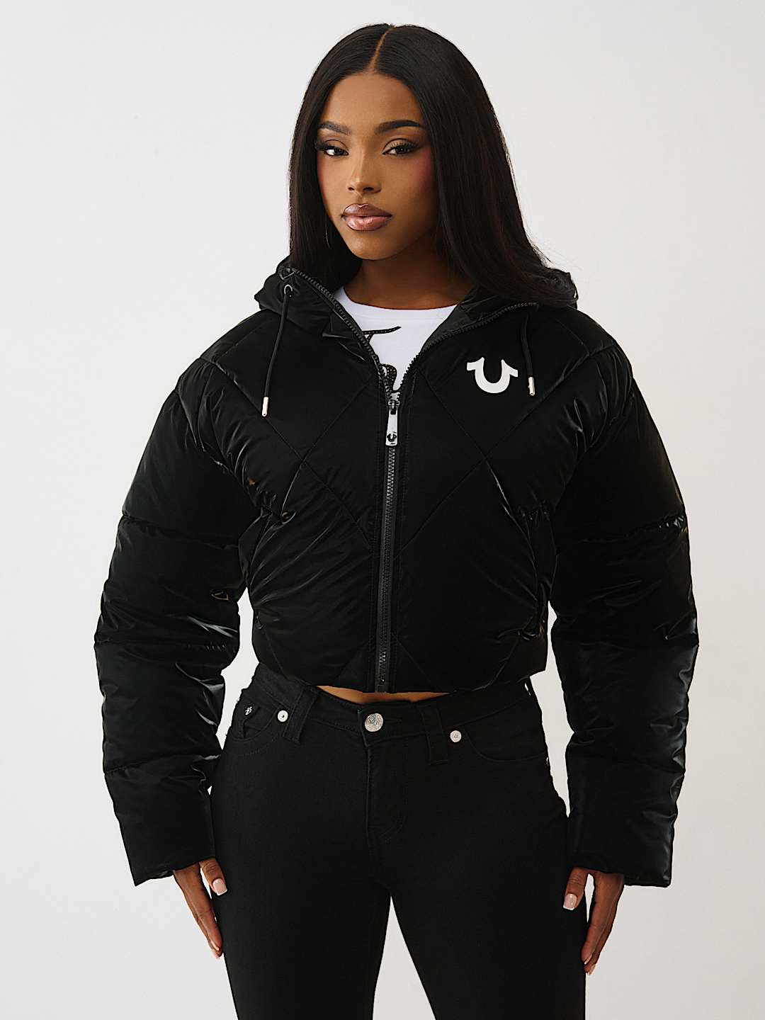 CHAQUETA ACOLCHADA DE ALTO BRILLO CON CAPUCHA, image 5