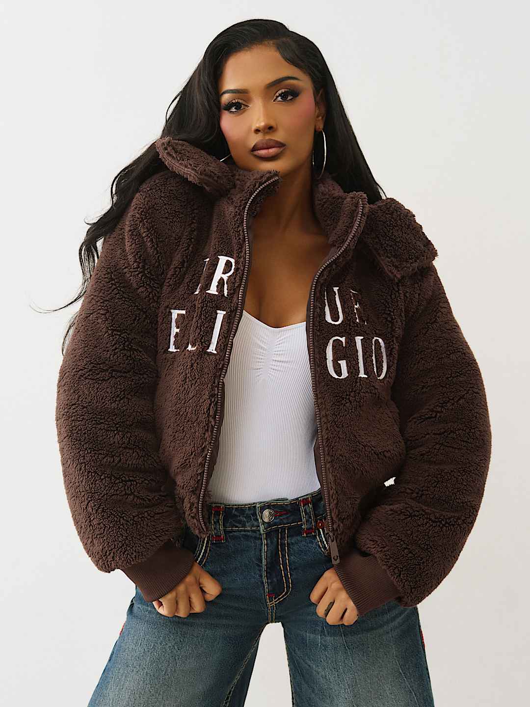 CHAQUETA SHERPA BORDADA, image 3