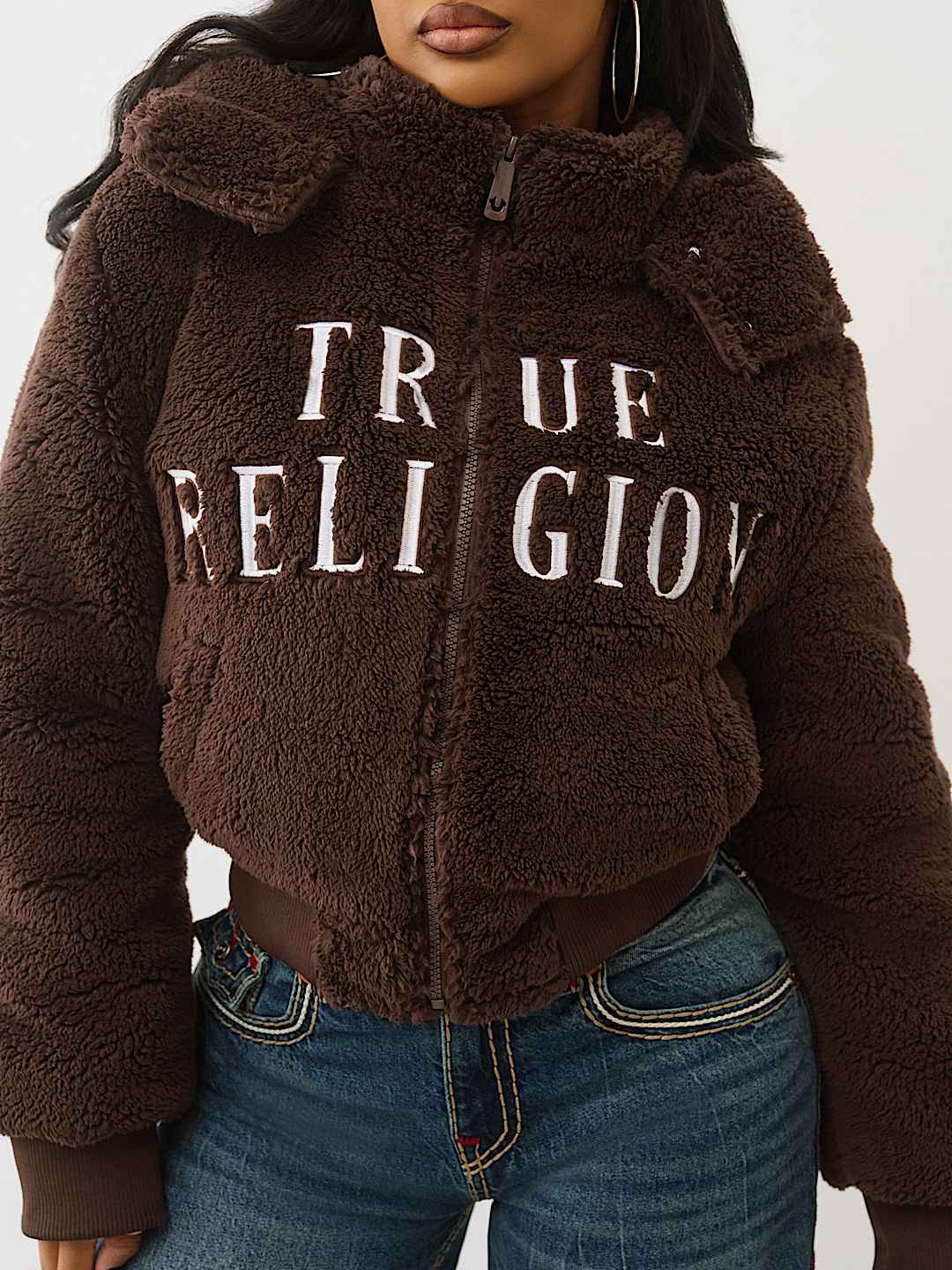 CHAQUETA SHERPA BORDADA, image 5