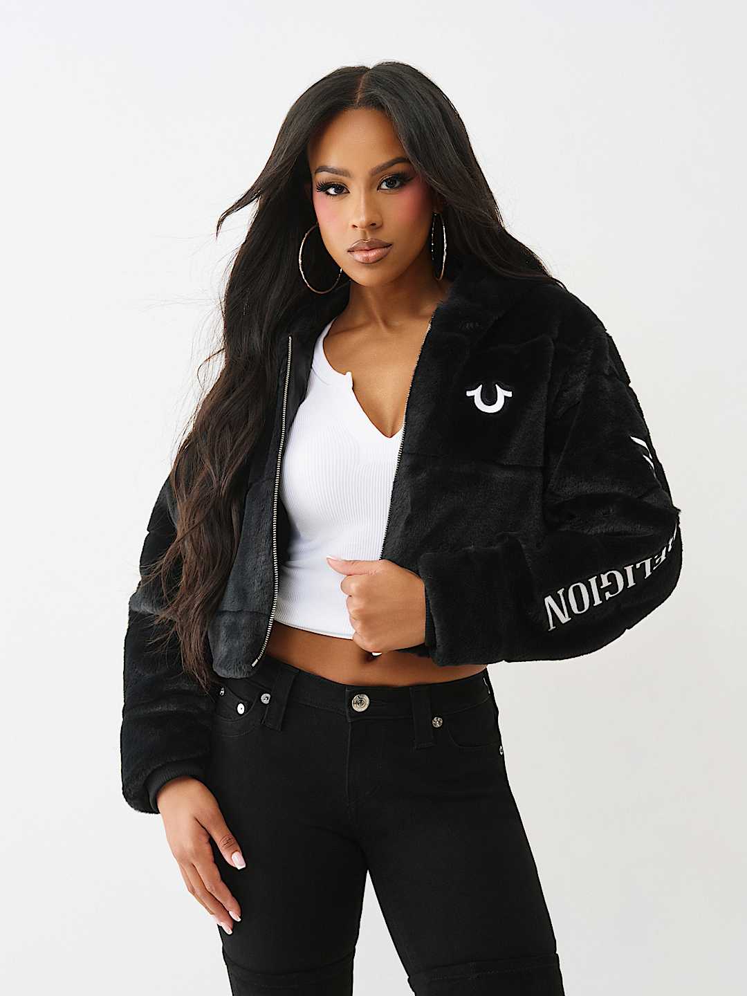 FAUX FUR LOGO ZIP JACKET | True Religion