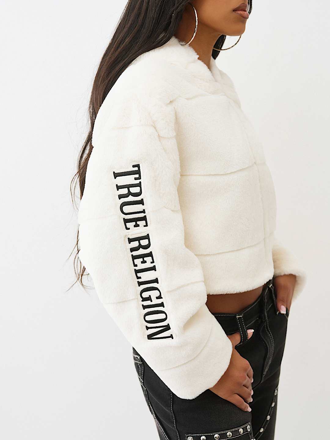 FAUX FUR LOGO ZIP JACKET, image 5