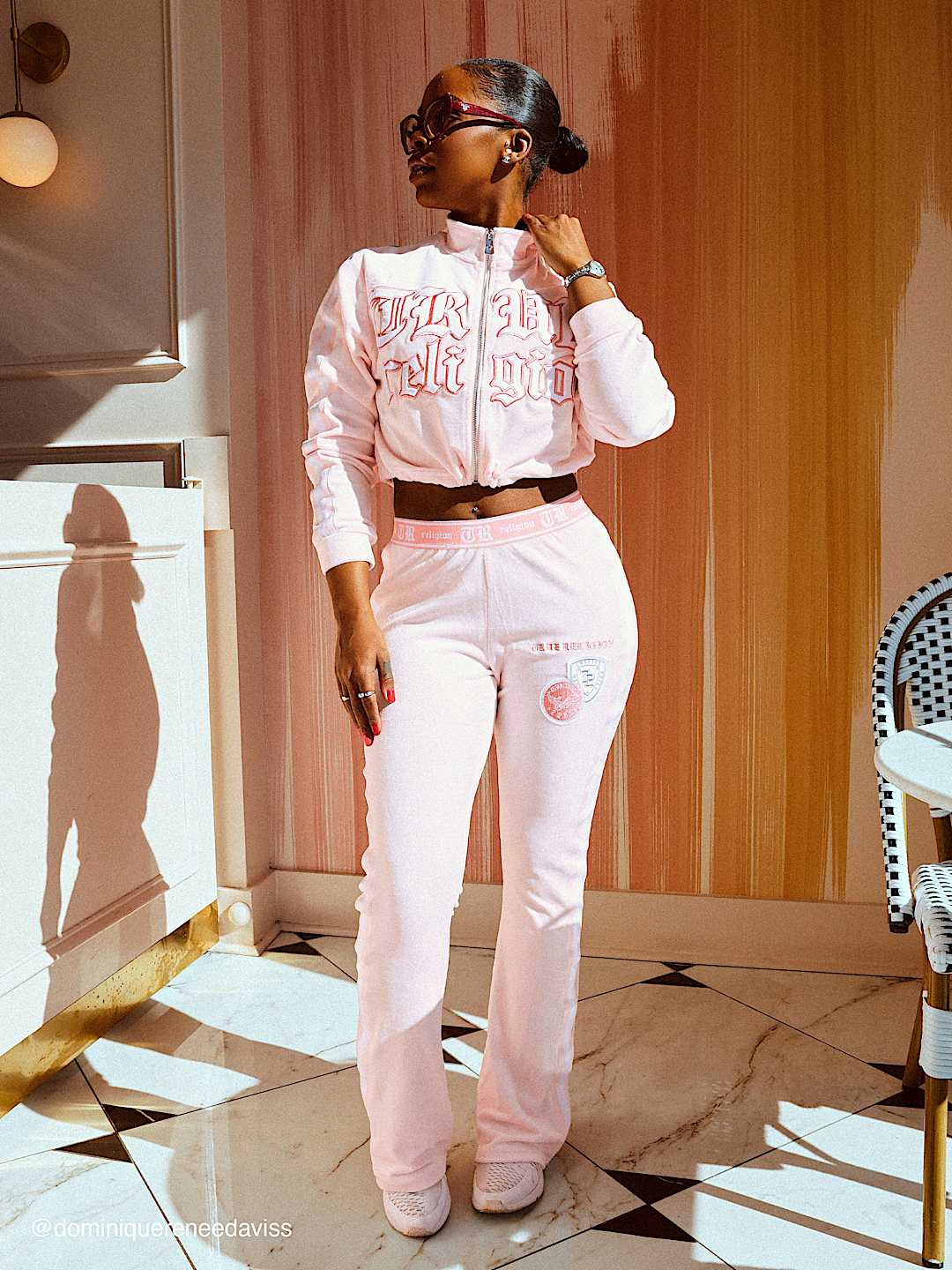 VELOUR  BOOTCUT TRACK PANT, image 1