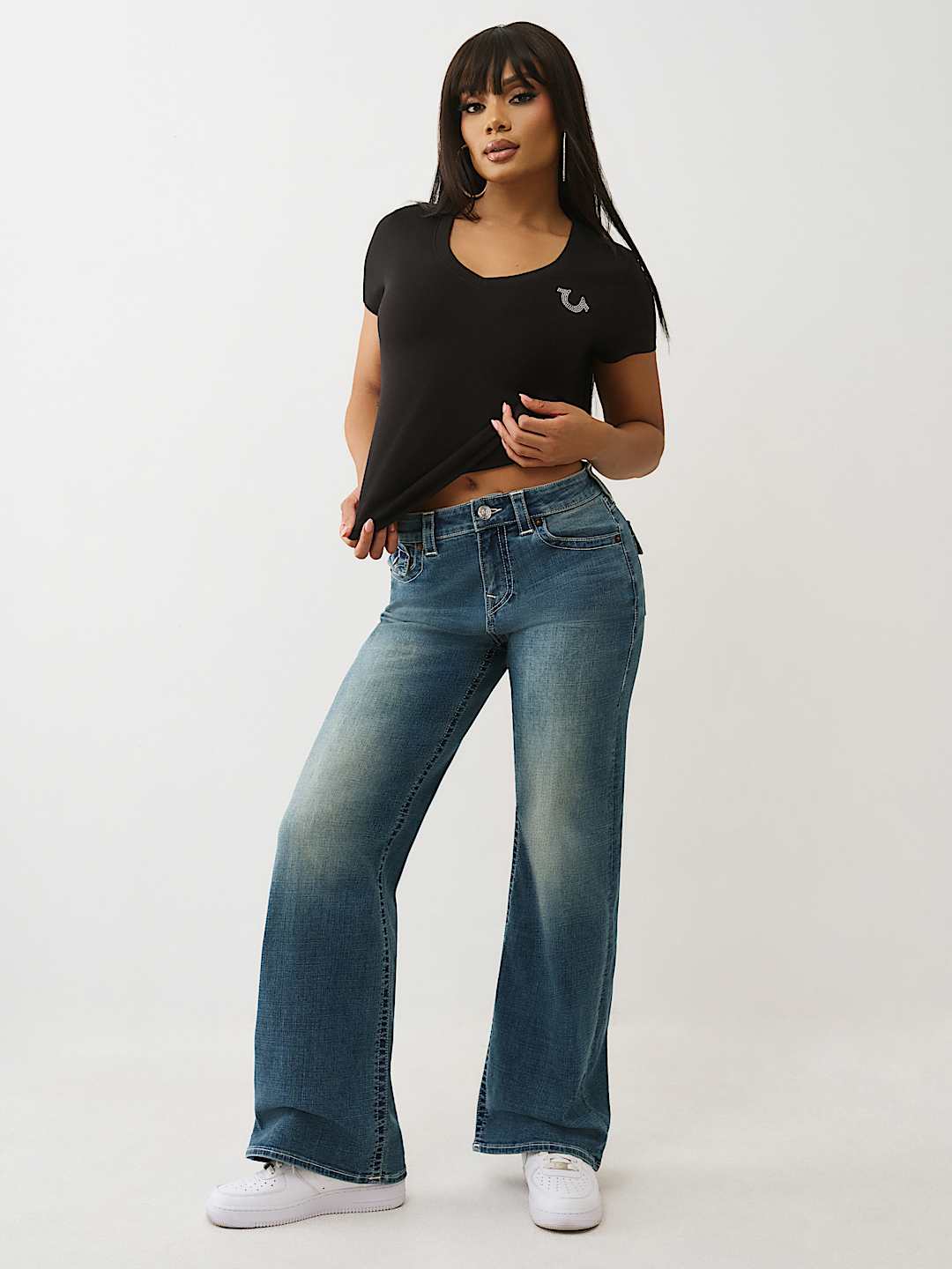 CRYSTAL BUDDHA V NECK TEE, image 3