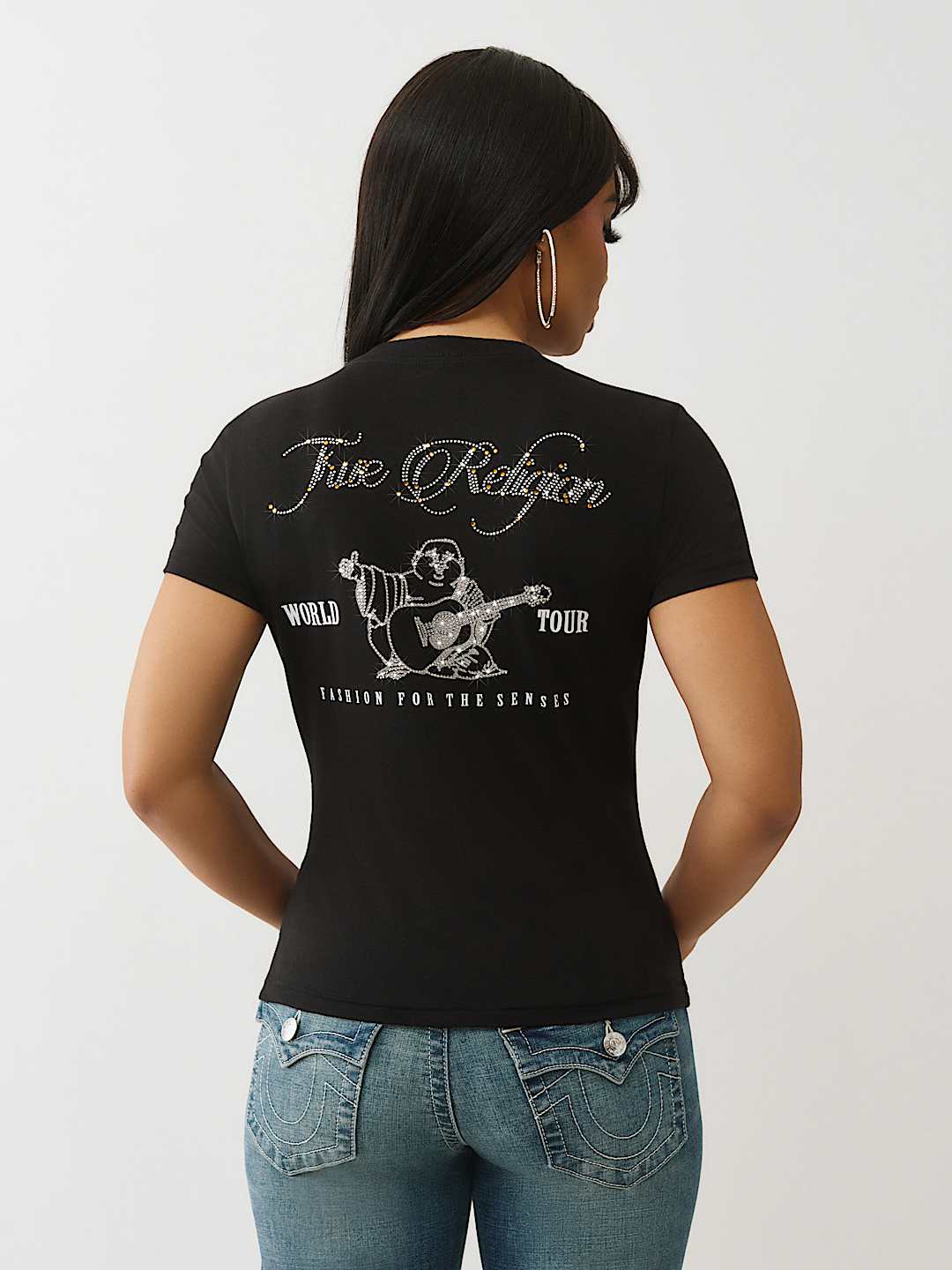 CRYSTAL BUDDHA V NECK TEE, image 5