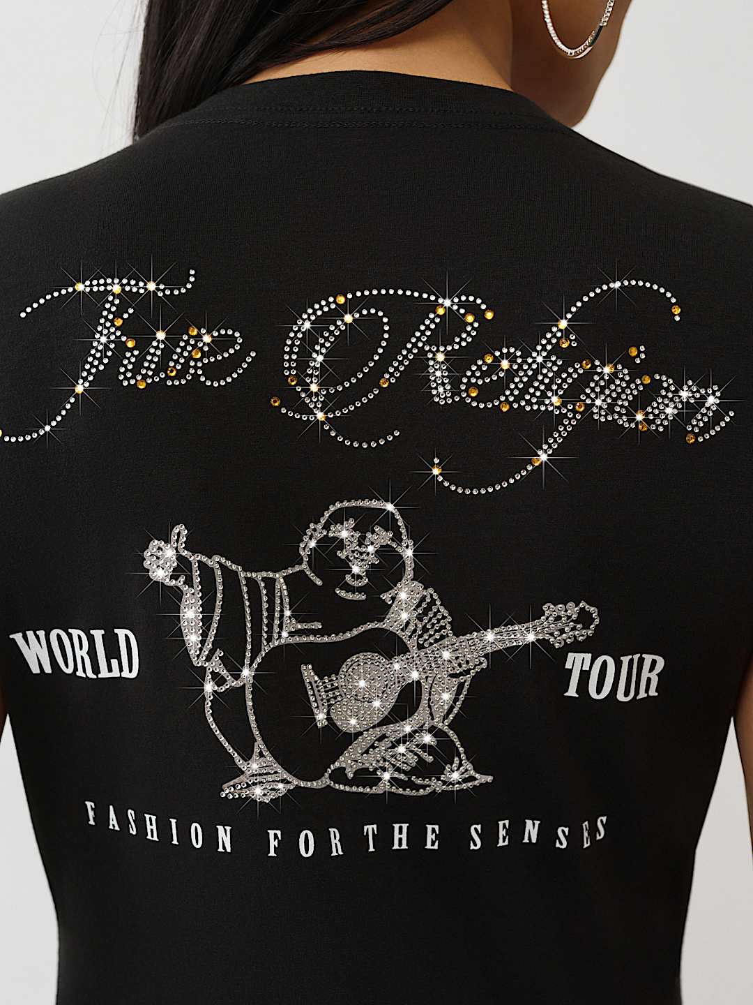 CRYSTAL BUDDHA V NECK TEE, image 1