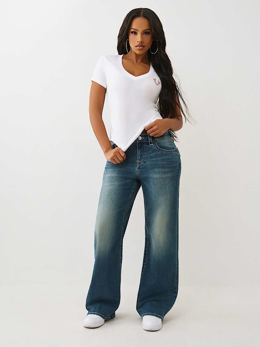 CRYSTAL BUDDHA V NECK TEE, image 3