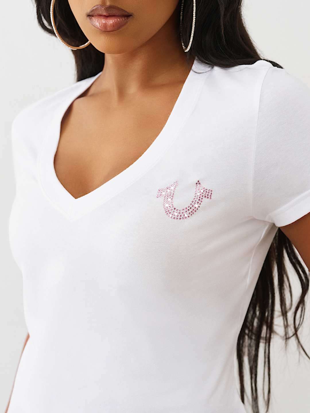 CRYSTAL BUDDHA V NECK TEE, image 6