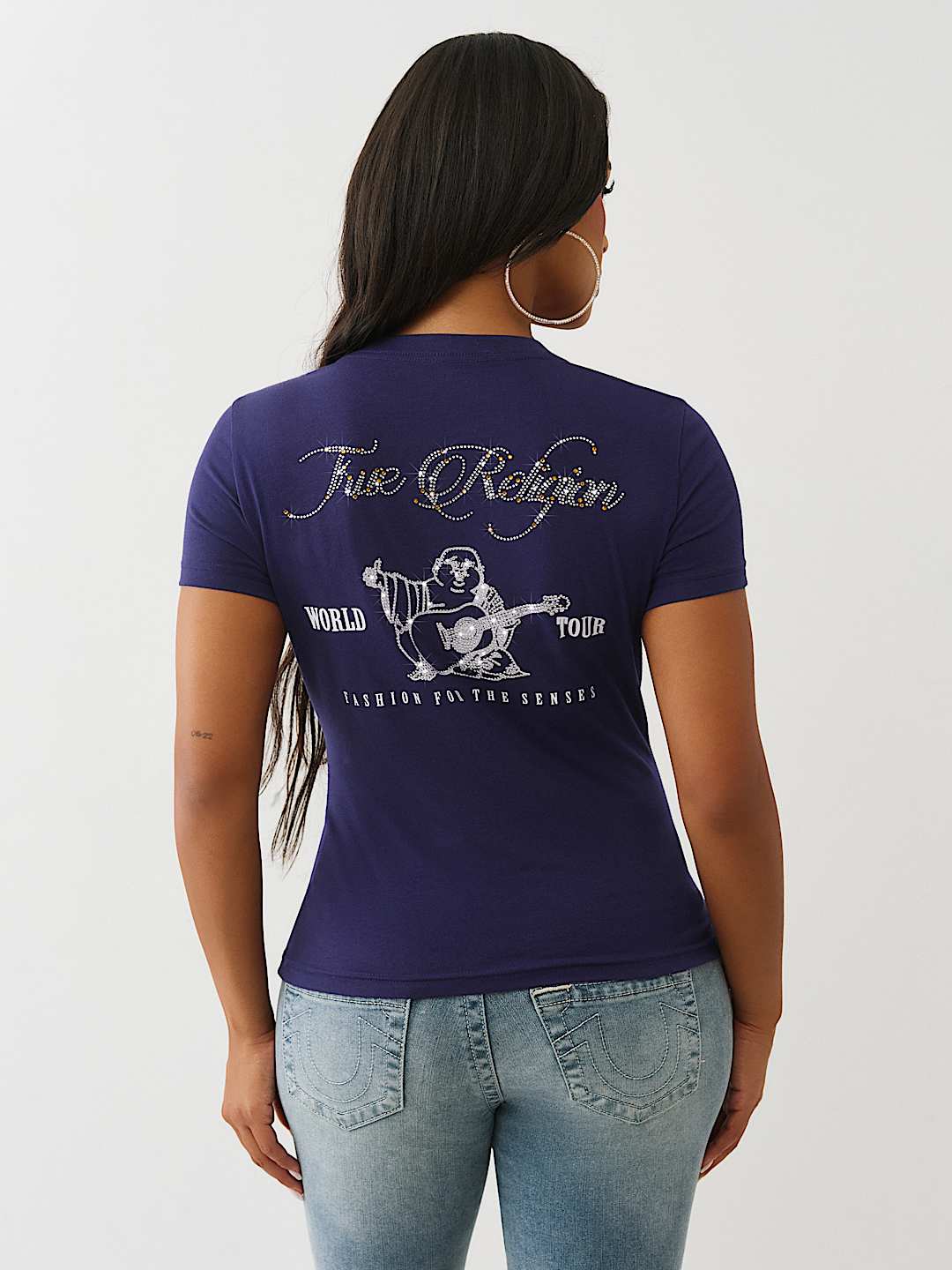 CRYSTAL BUDDHA V NECK TEE, image 5