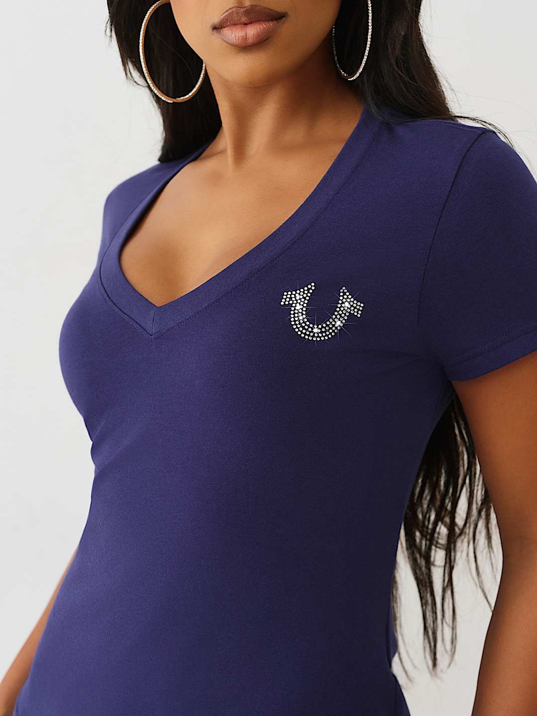 CRYSTAL BUDDHA V NECK TEE, image 6