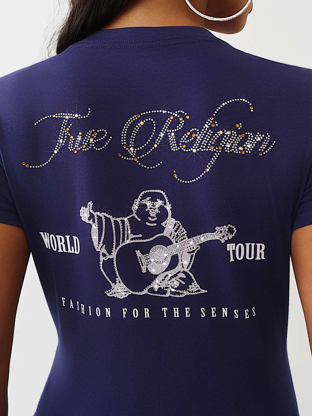 CRYSTAL BUDDHA V NECK TEE, image 1