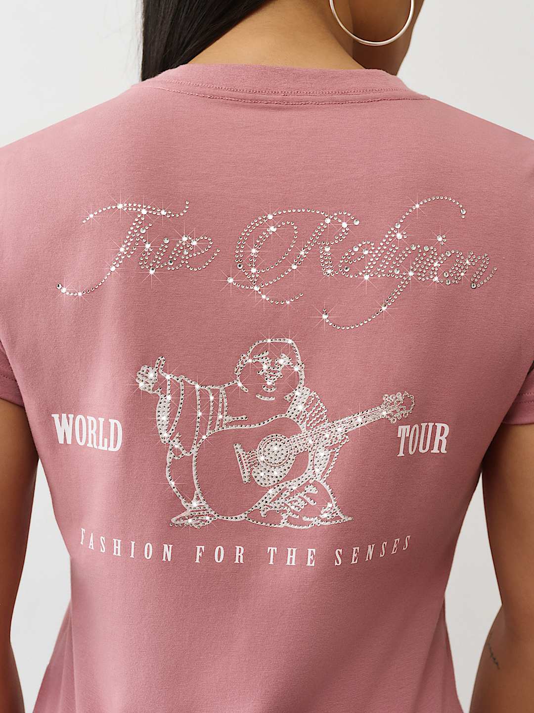 CAMISETA CON CUELLO EN V BUDDHA CON CRISTALES, image 1