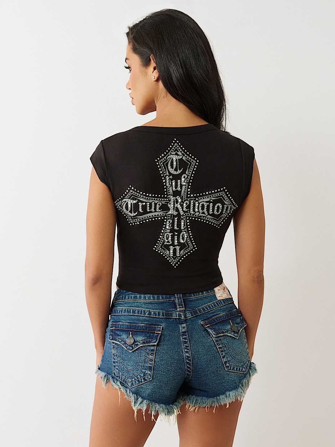 CRYSTAL LOGO CREST BABY TEE | True Religion