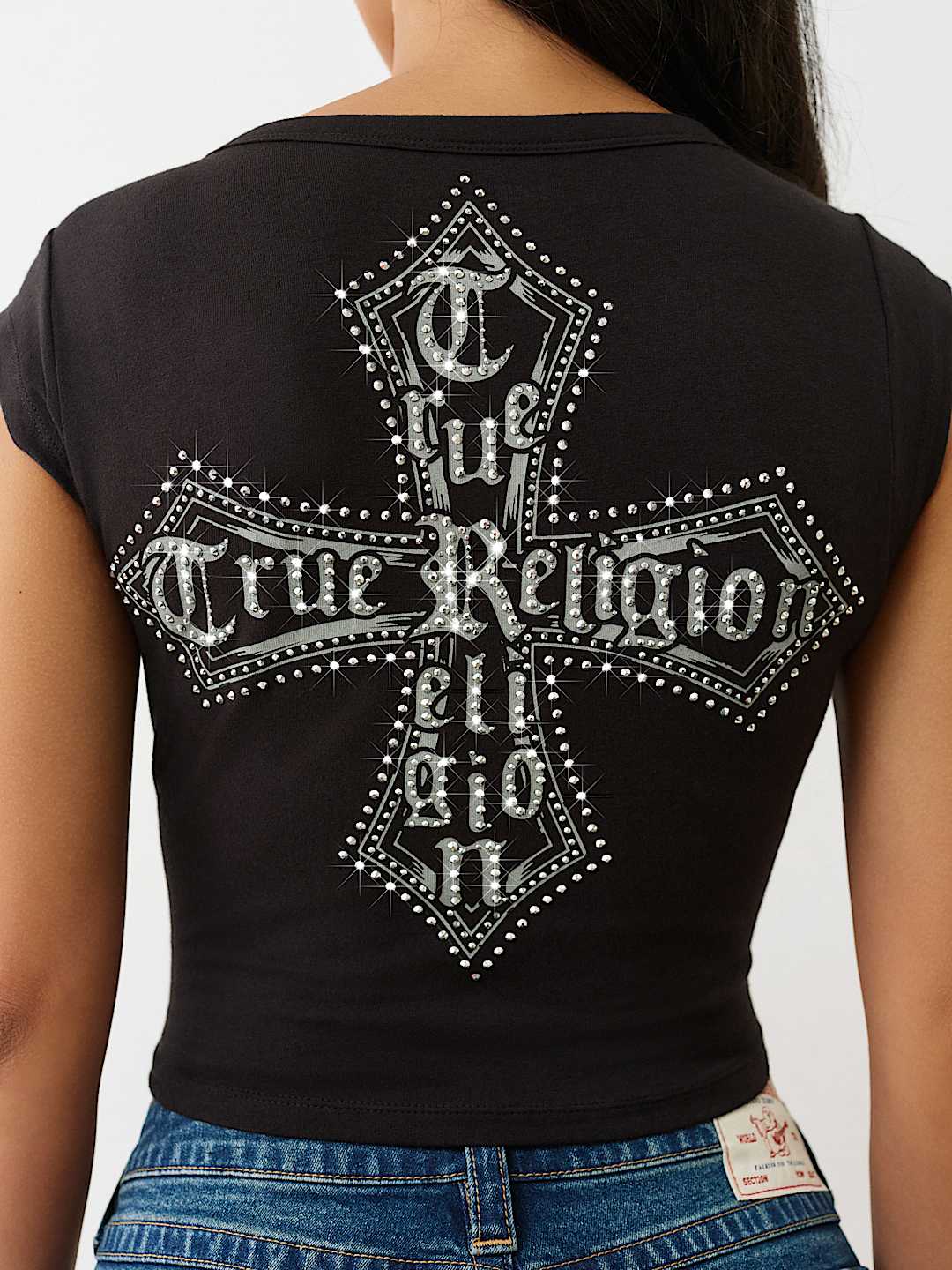 CRYSTAL LOGO CREST BABY TEE | True Religion