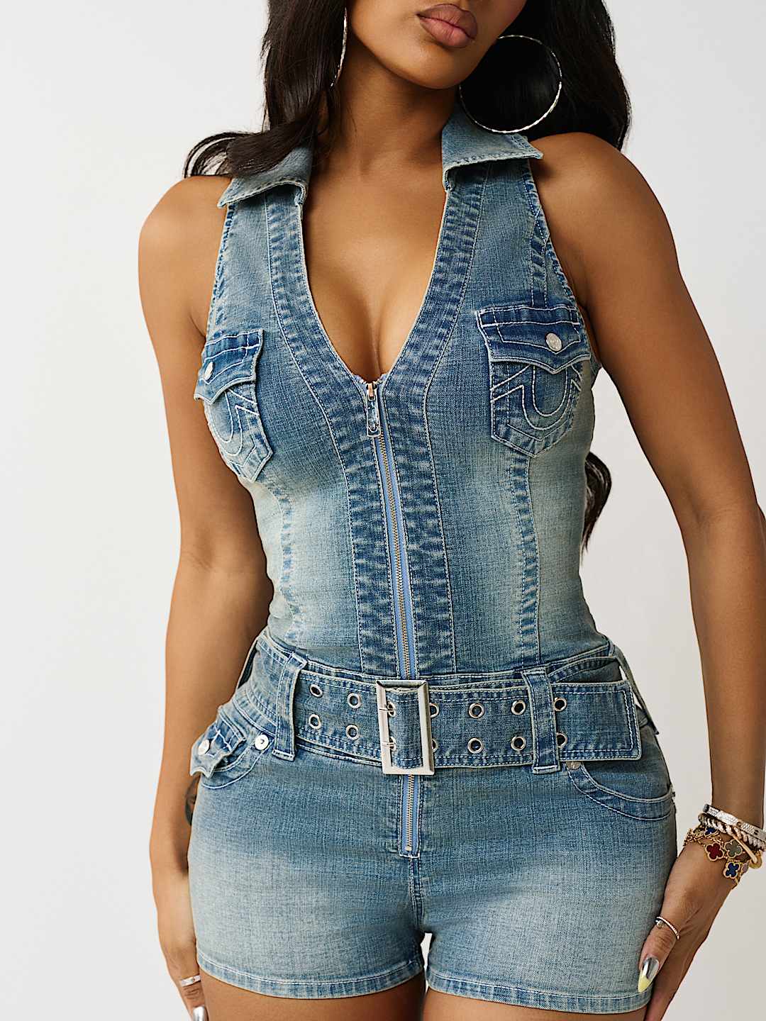 HOT SUMMER DENIM ROMPER, image 4