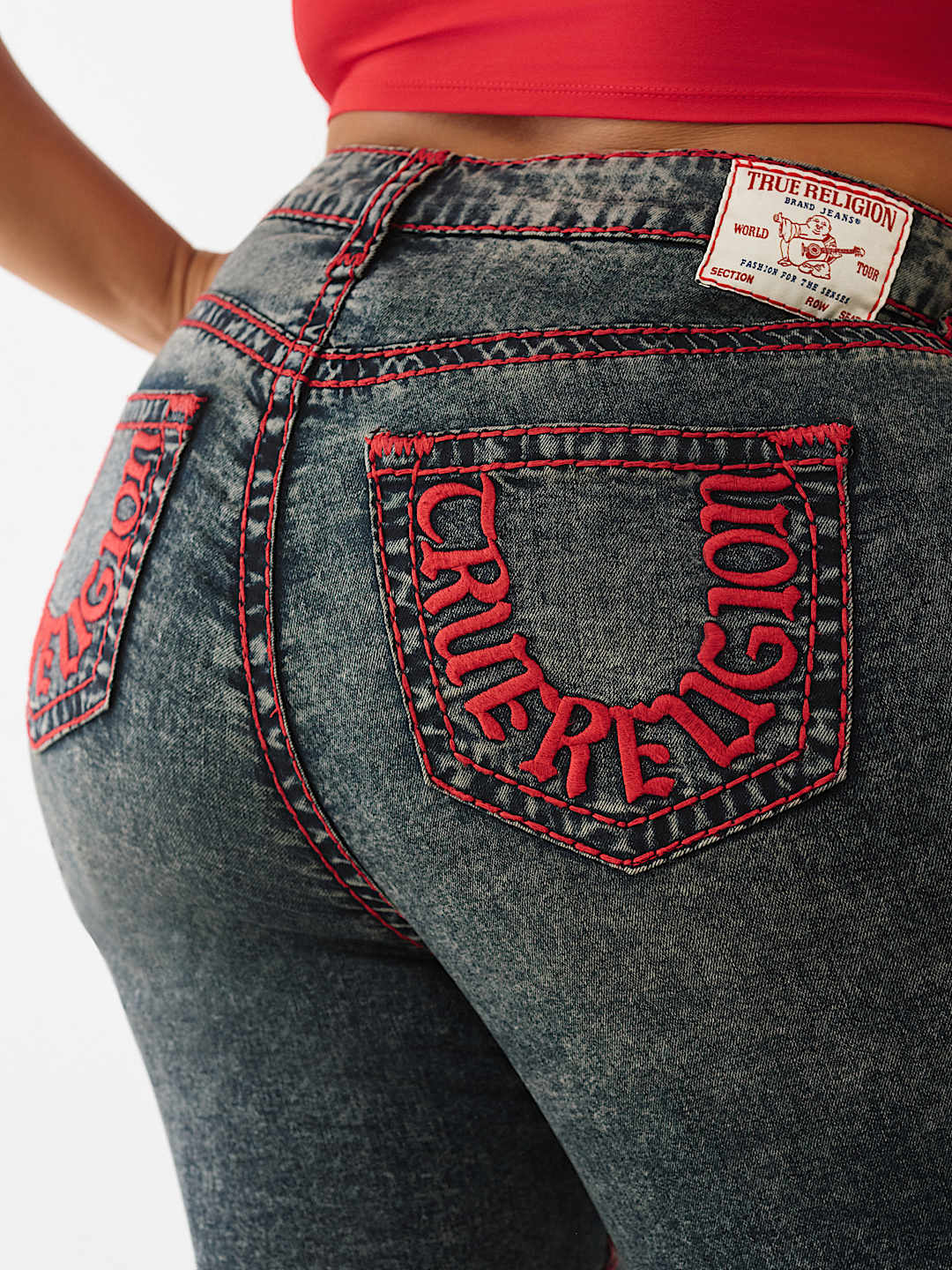 Женские джинсы True Religion Becca Mid Rise Super T плюс, расклешенные, сине-черные