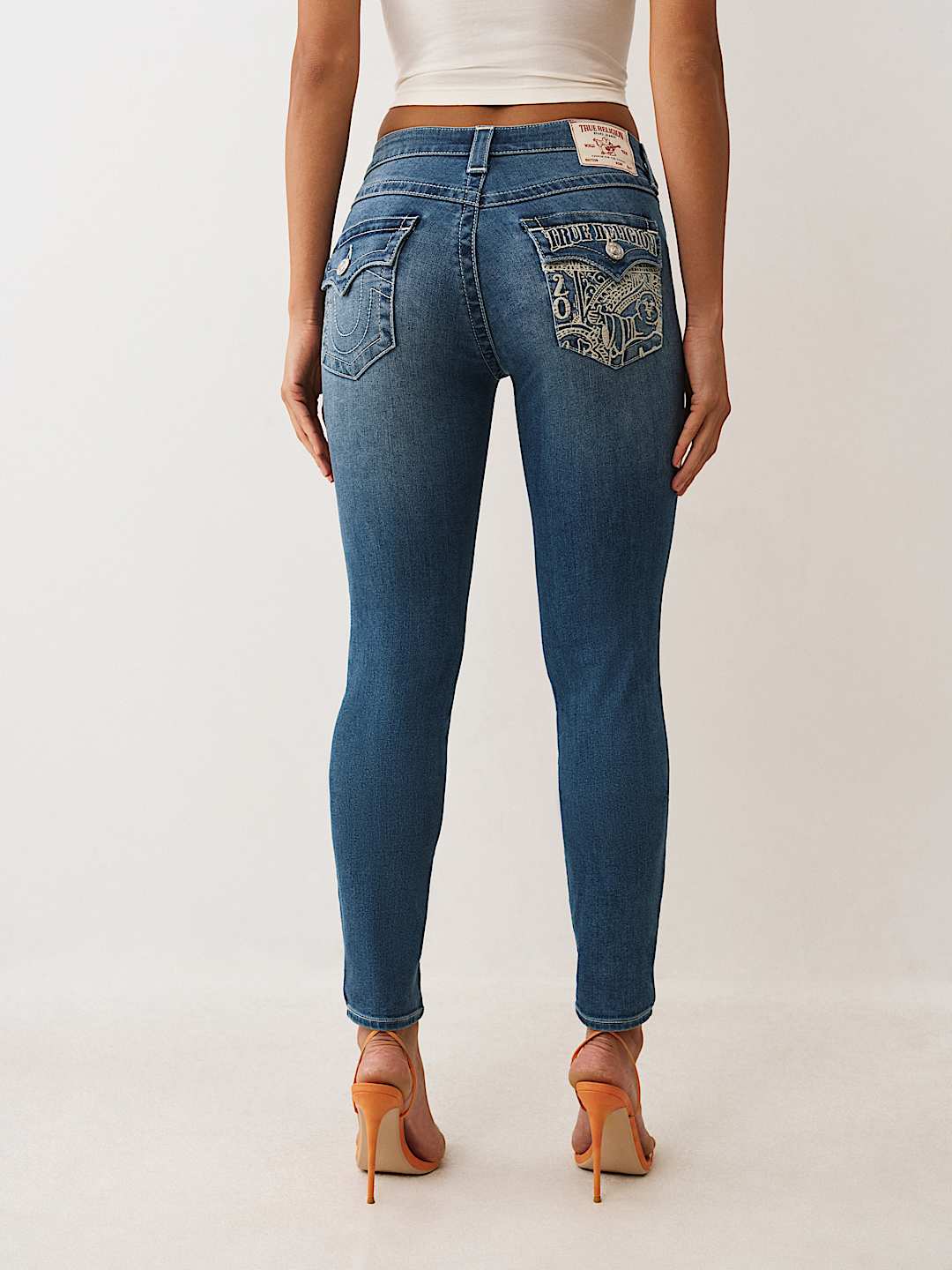 JENNIE MID RISE MONEY EMBROIDERED CURVY SKINNY JEAN, image 5