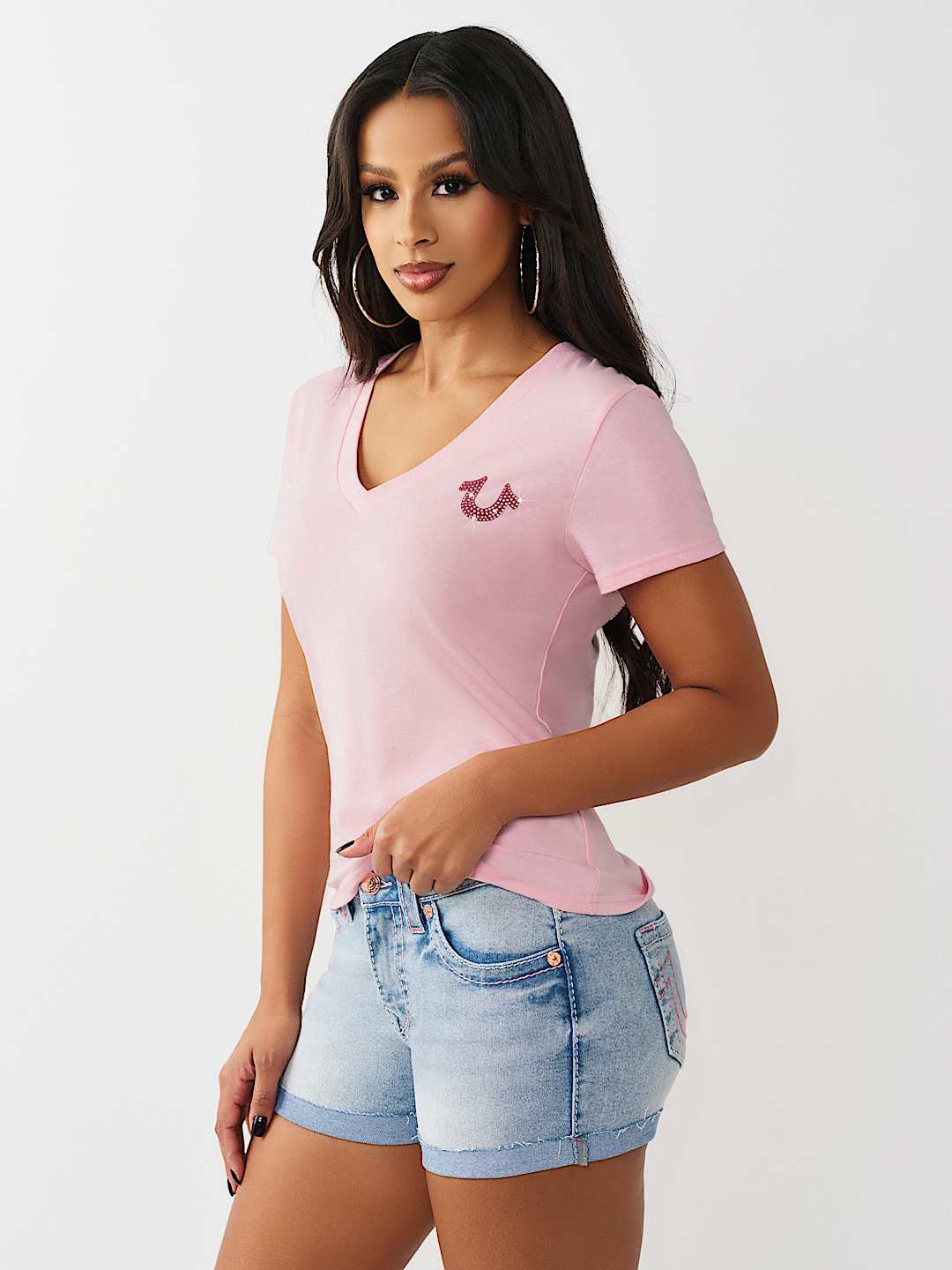 CRYSTAL V-NECK TEE, image 4