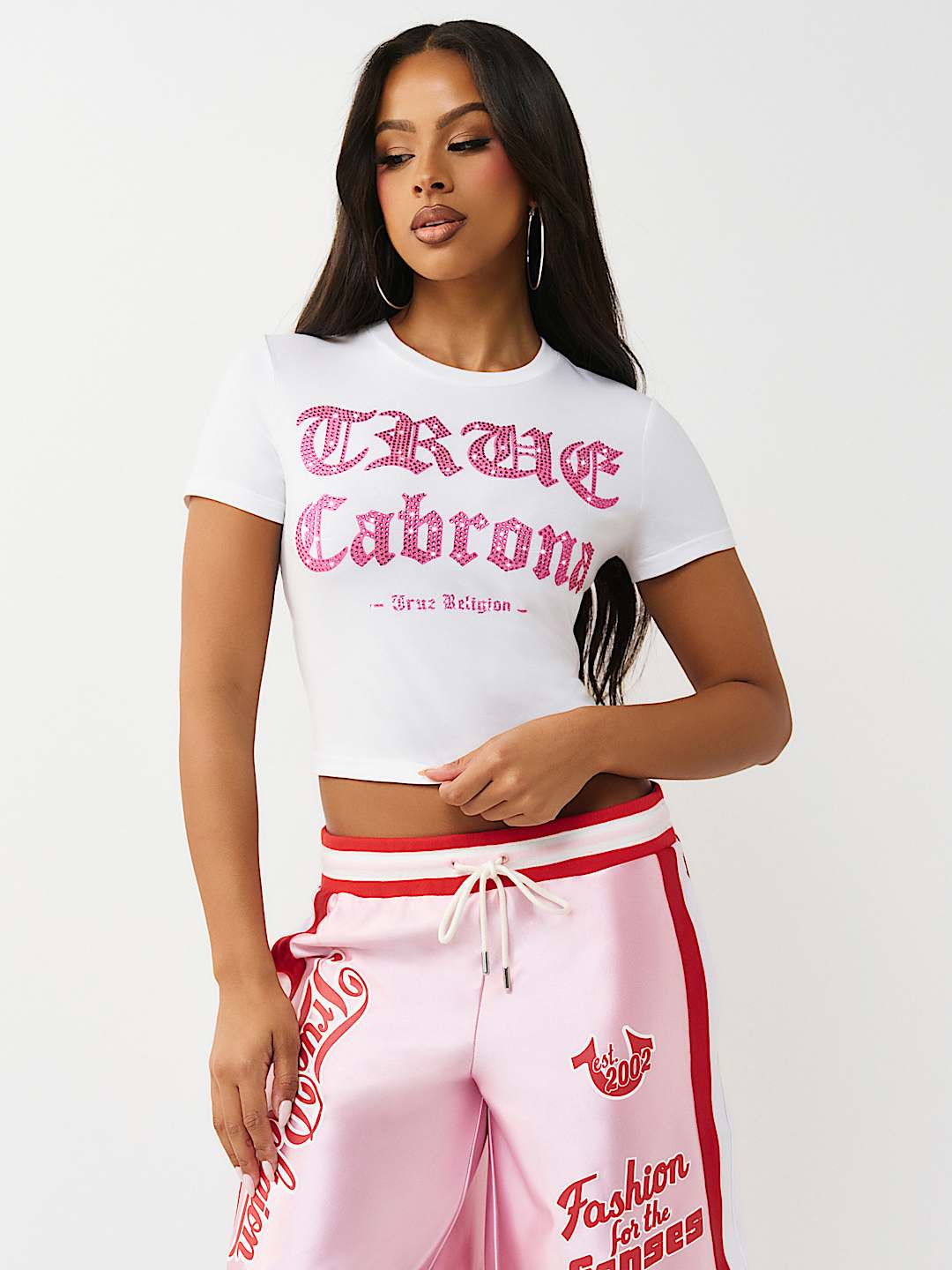 CRYSTAL SLOGAN BABY TEE, image 1