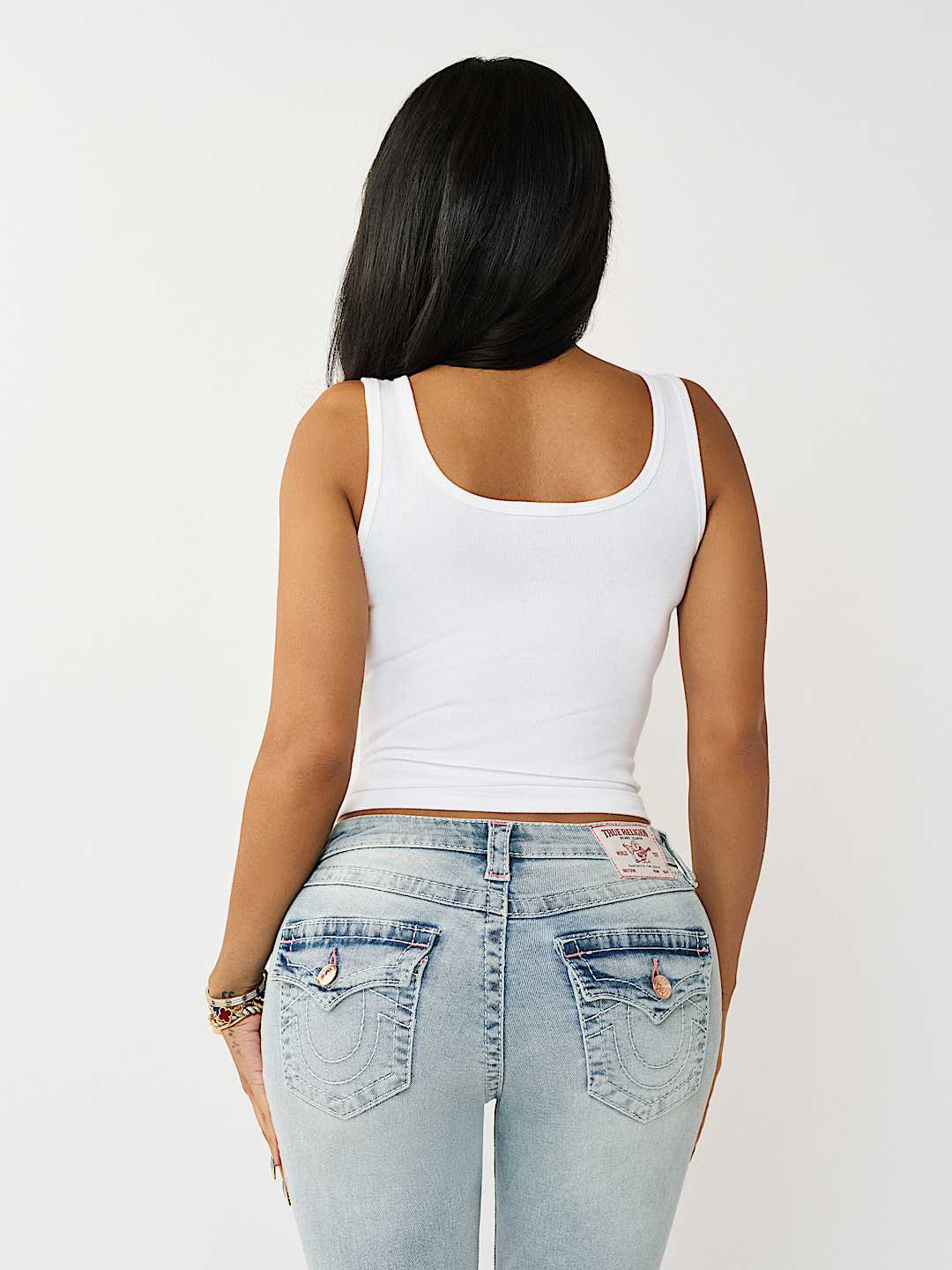 CAMISETA SIN MANGAS ACANALADA DE CUELLO CUADRADO CON CRISTAL, image 5