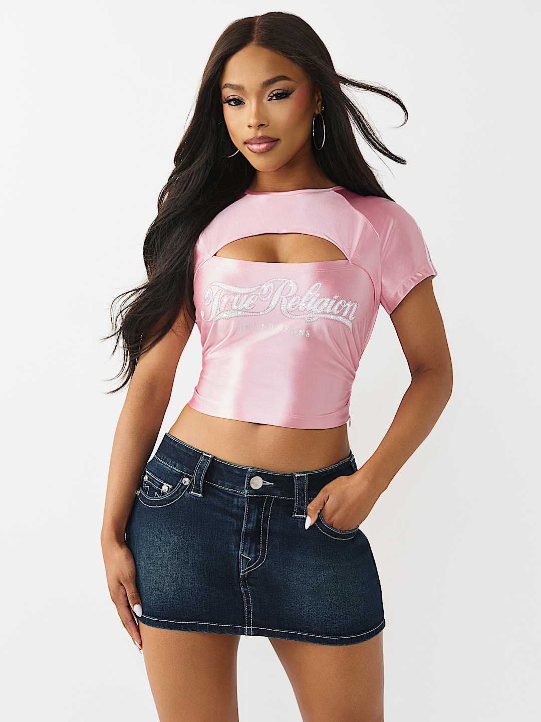 SPORTY RUCHED KEYHOLE TOP, image 2