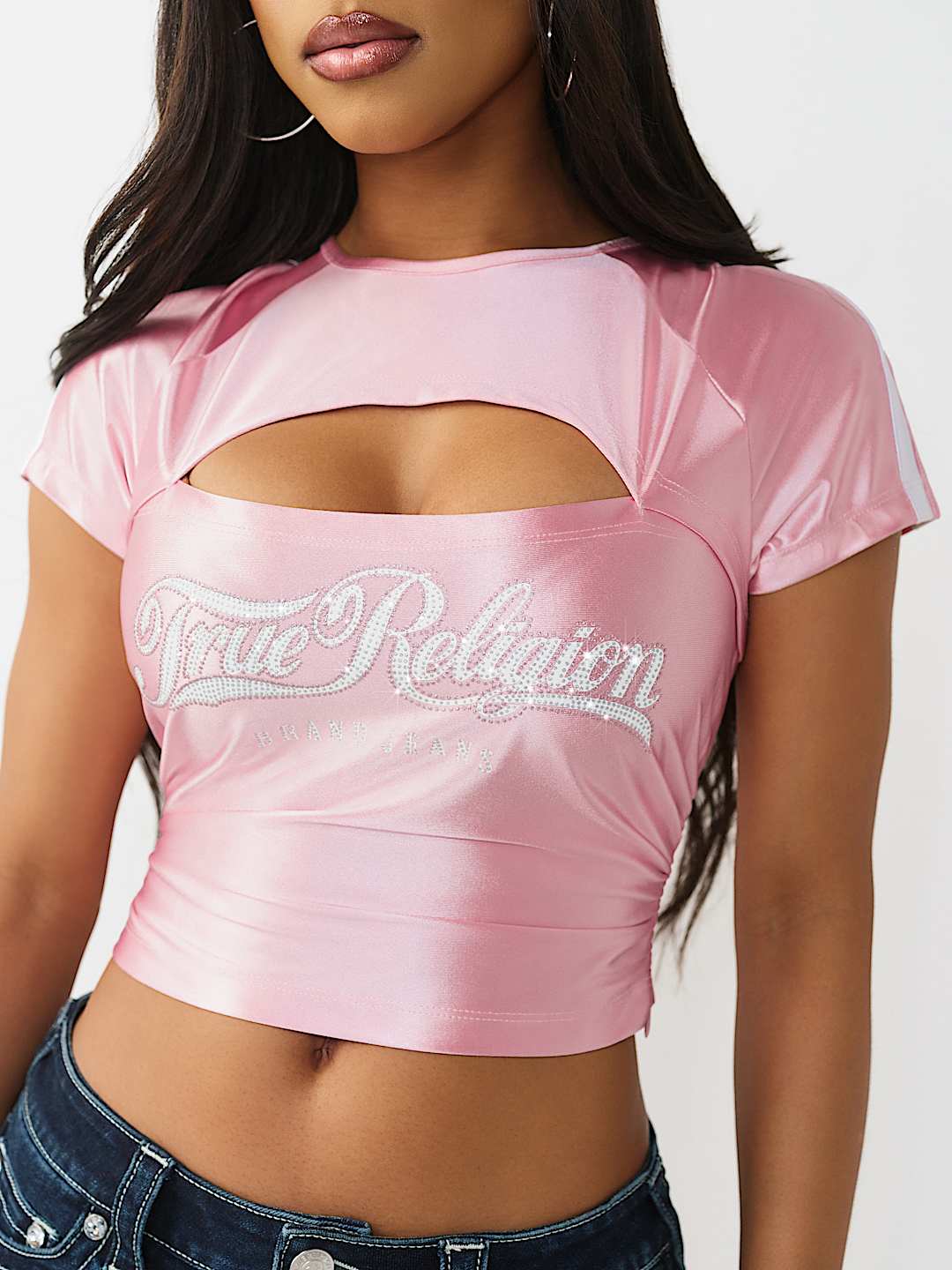 SPORTY RUCHED KEYHOLE TOP, image 1