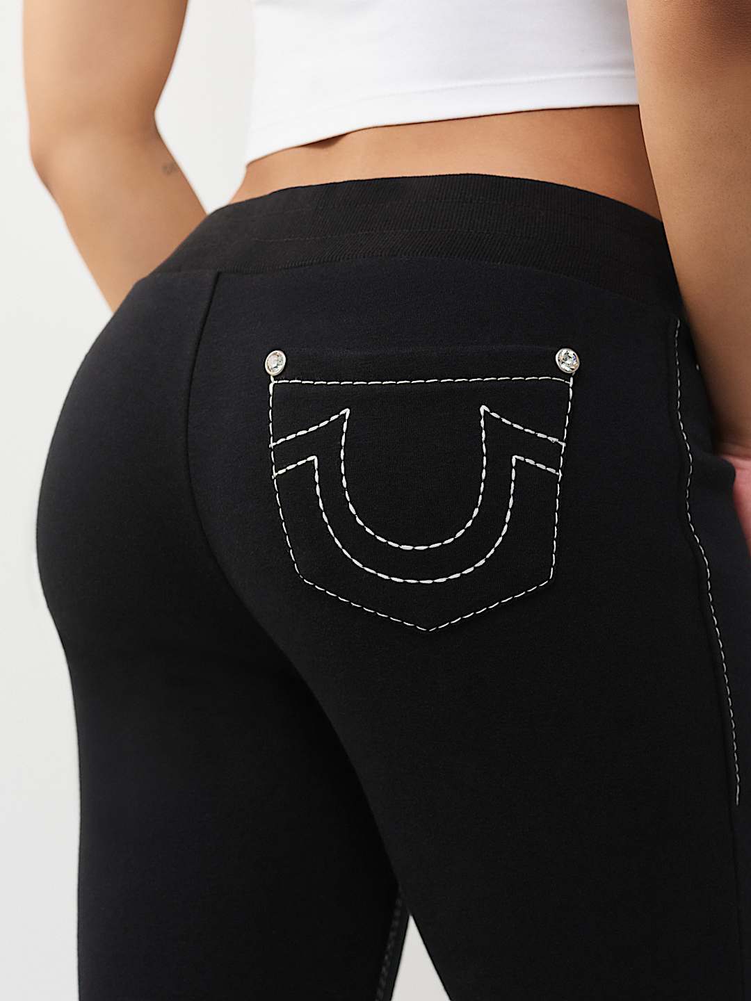 EMBROIDERED MID RISE BIG T BOOTCUT SWEATPANT, image 5