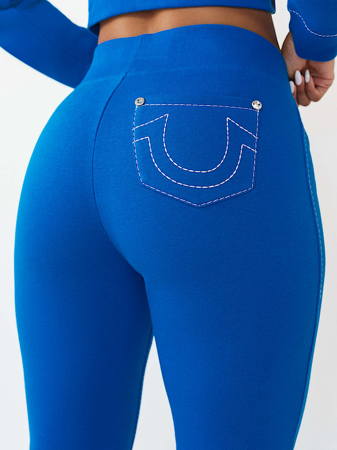 EMBROIDERED MID RISE BIG T BOOTCUT SWEATPANT, image 4