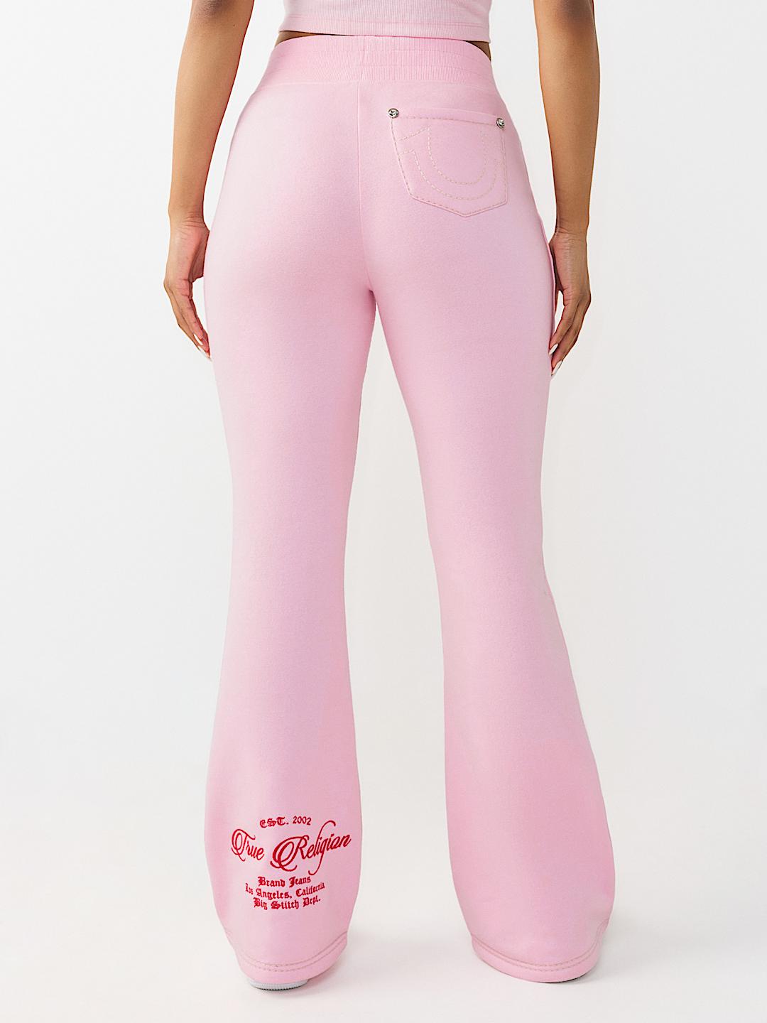 EMBROIDERED MID RISE BIG T BOOTCUT SWEATPANT, image 4