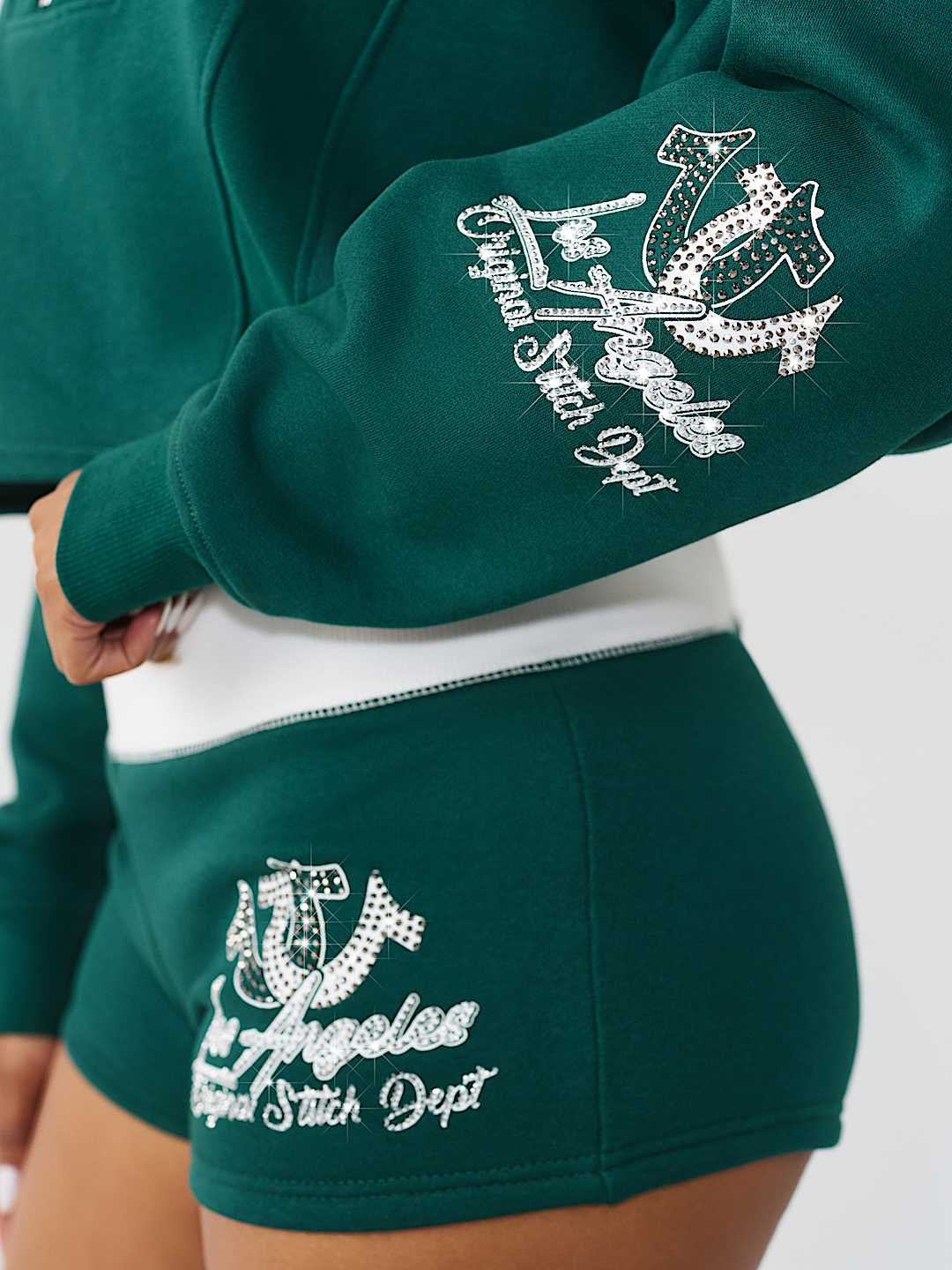 SPORTY CRYSTAL HALF-ZIP PULLOVER SWEATSHIRT, image 6