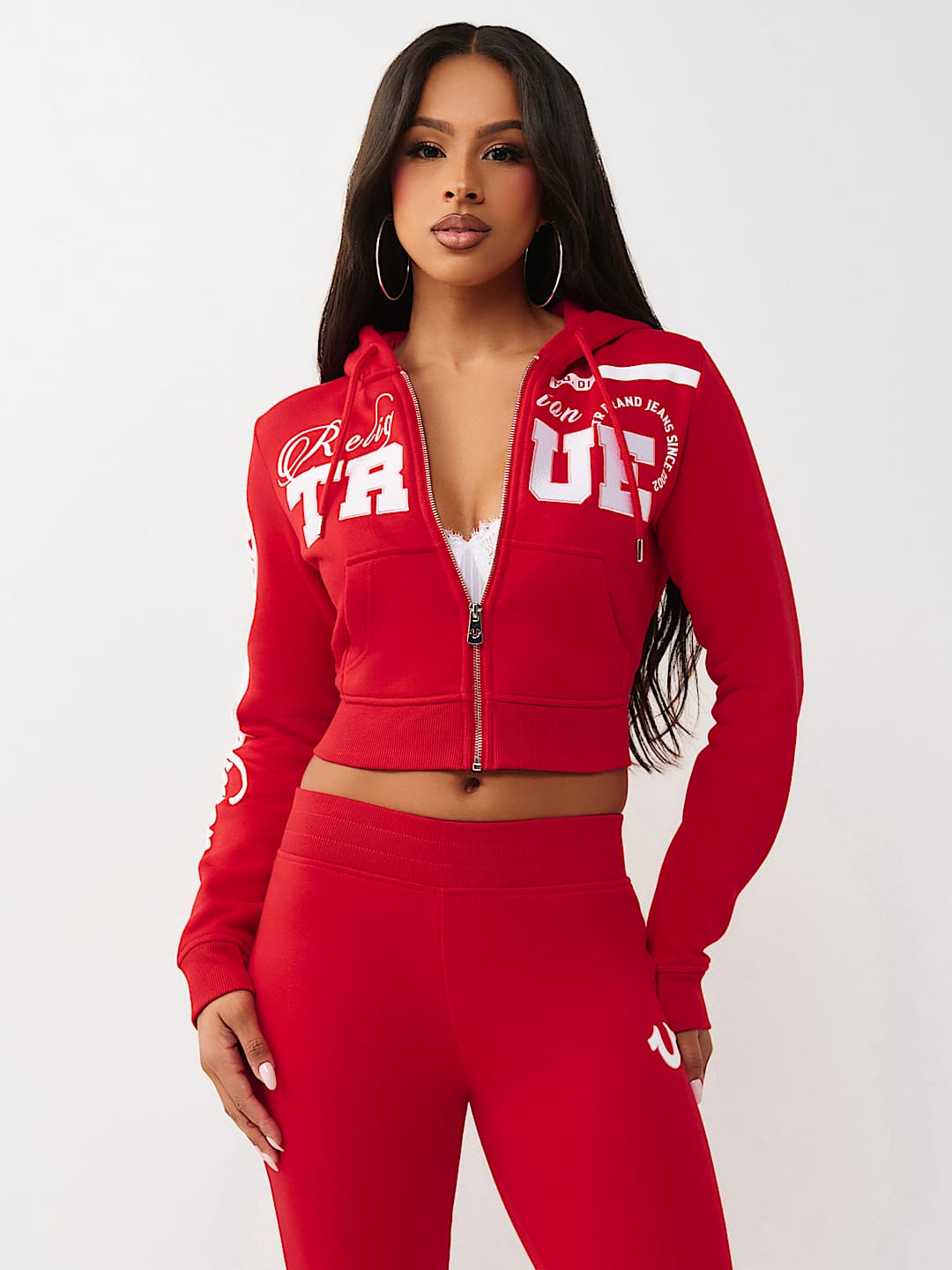 SUDADERA CON CAPUCHA Y CIERRE BORDADA, image 4