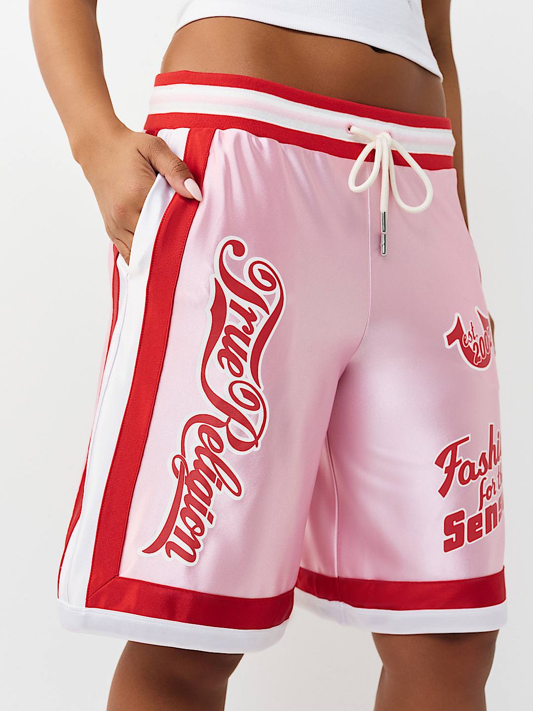 SPORTY CONTRAST BASKETBALL SHORT, image 2